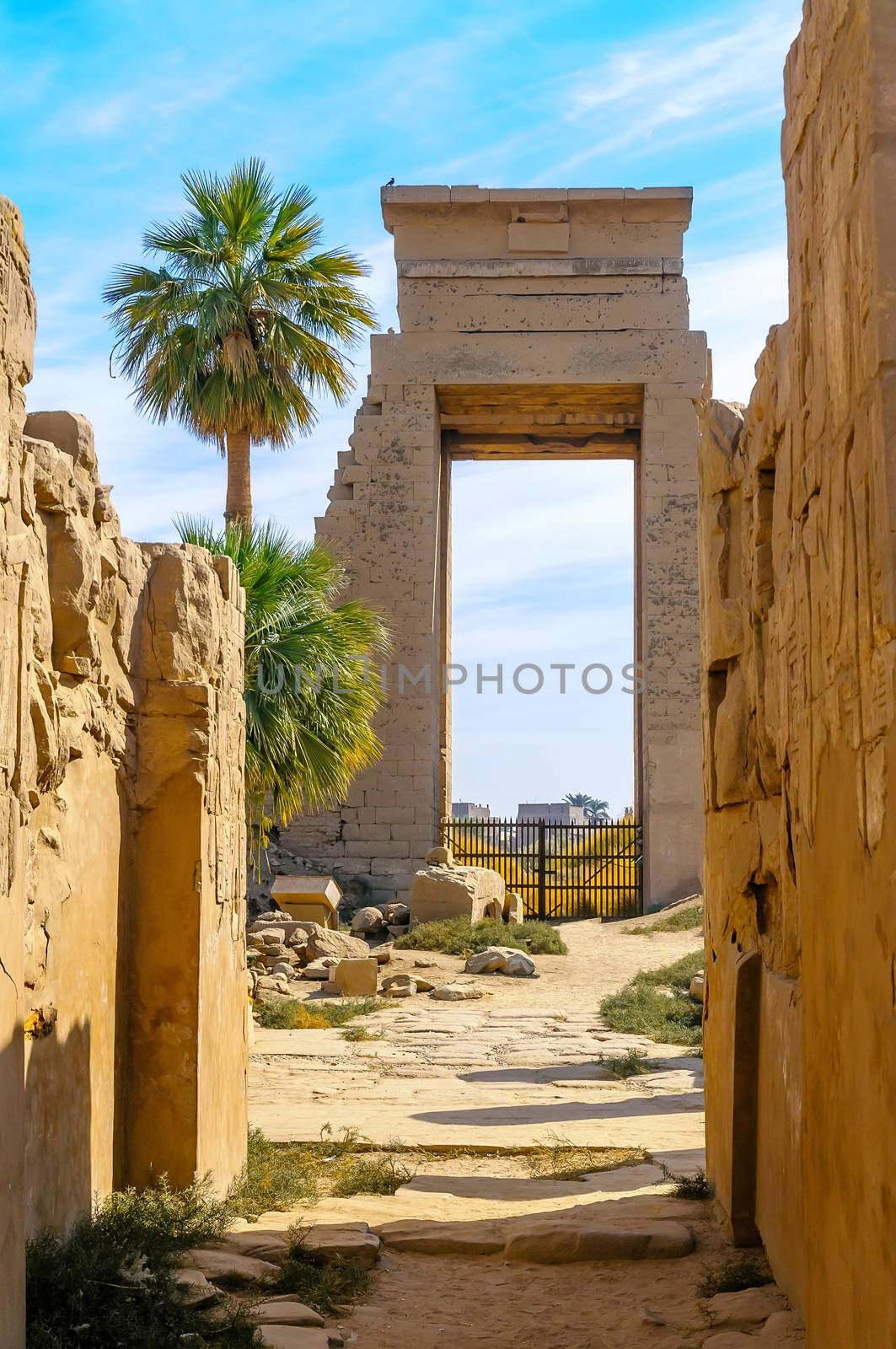 Karnak temple in Luxor, Egypt. Gate of Ptolemy