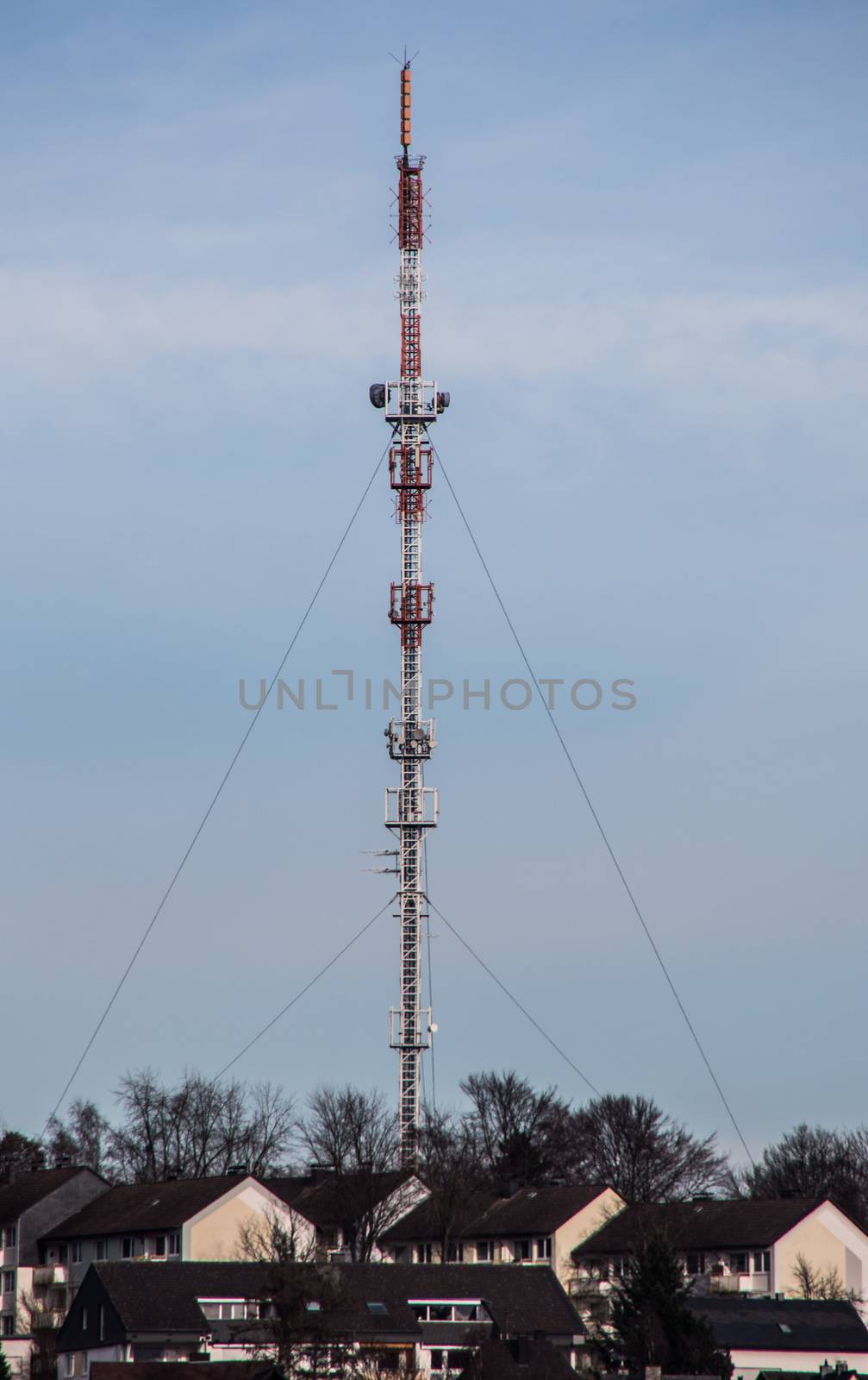 high white and red mast for communication by Dr-Lange