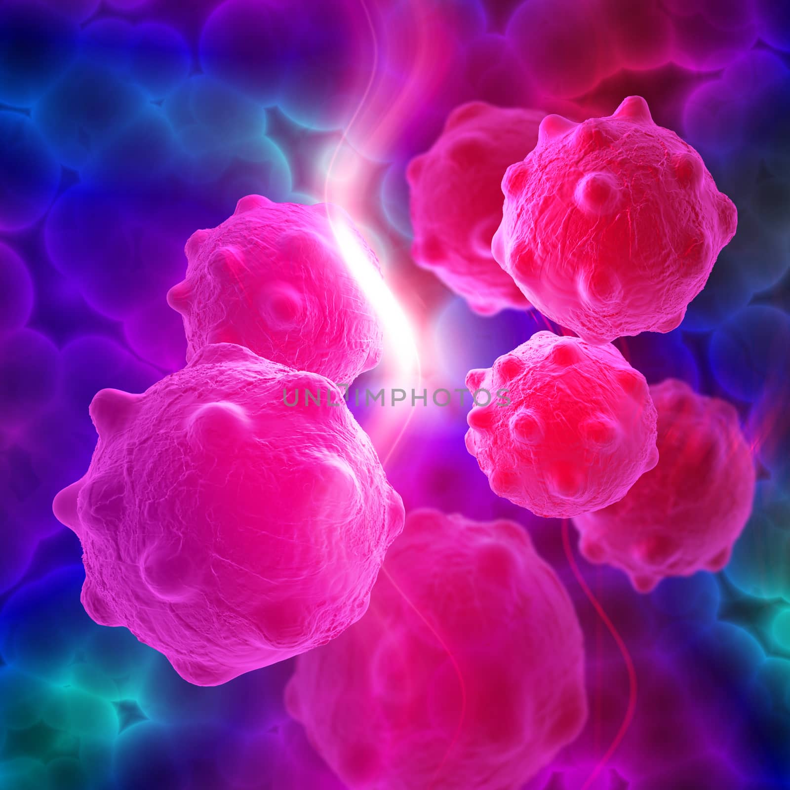 Virus and bacterium background - High Quality 3D Render