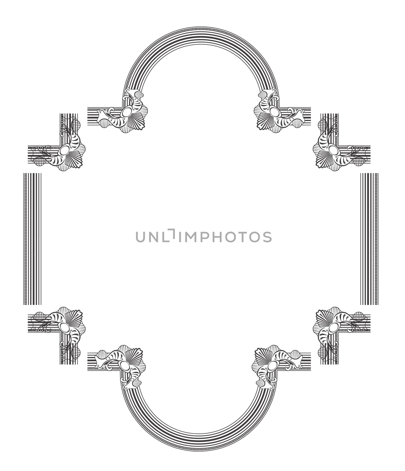 frame elements made in 2d software isolated on white