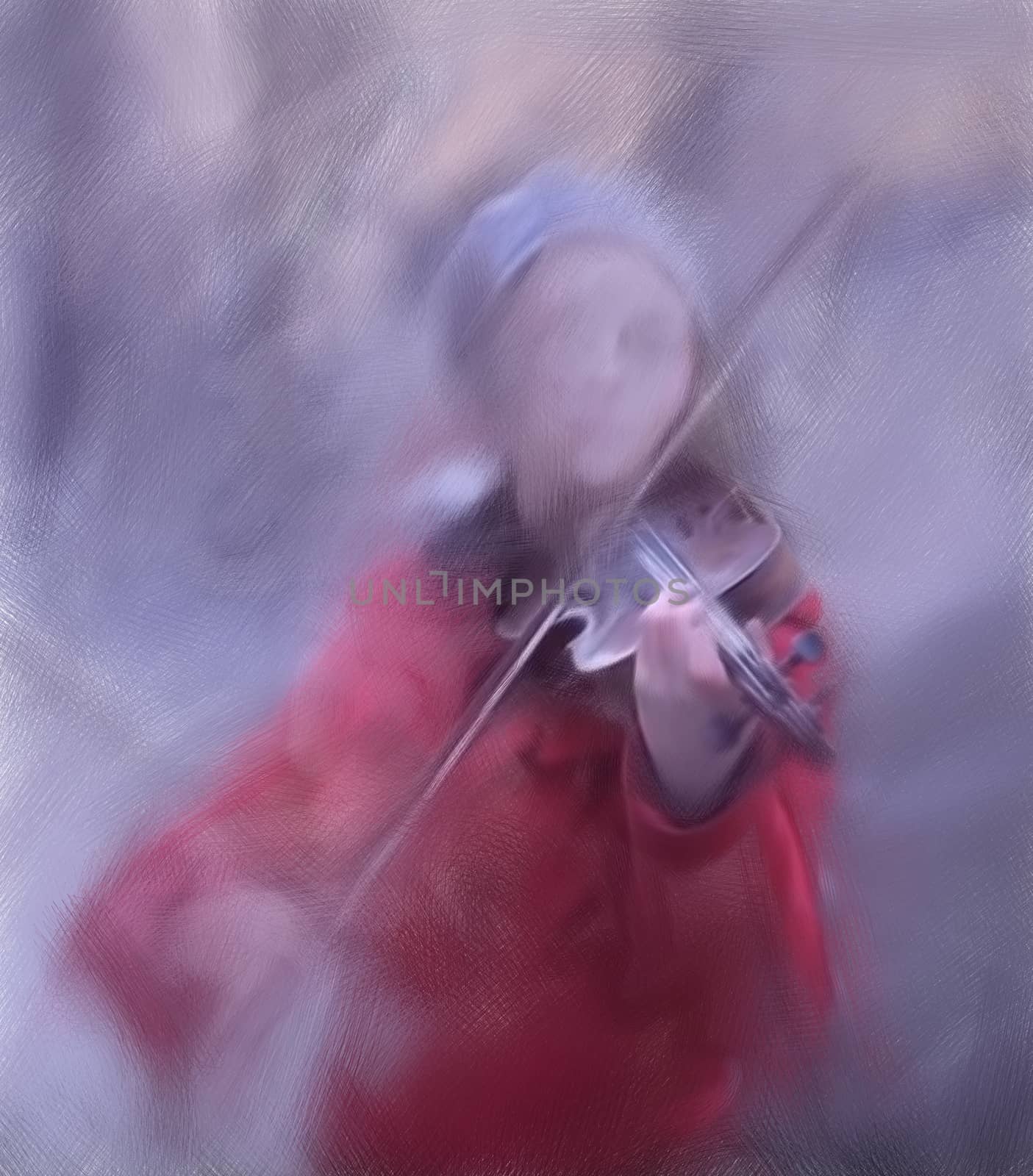 girl playing a violine  made in software for paint