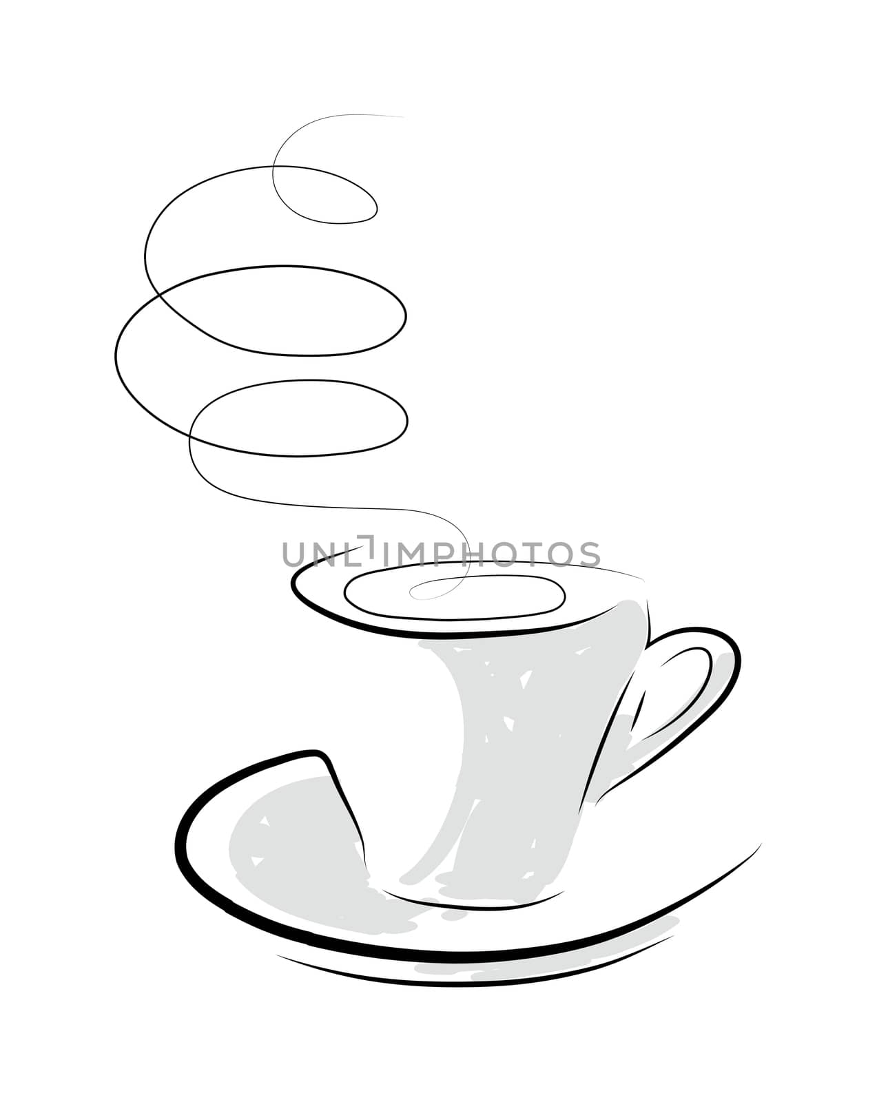 sketch illustration - cup of coffee made in 2d software