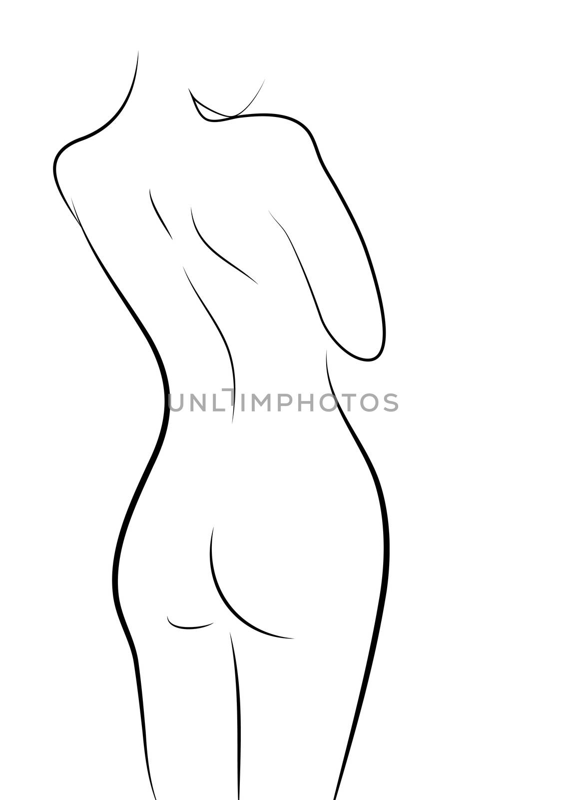 Stylized Sketch of a sexy woman made in 2d software