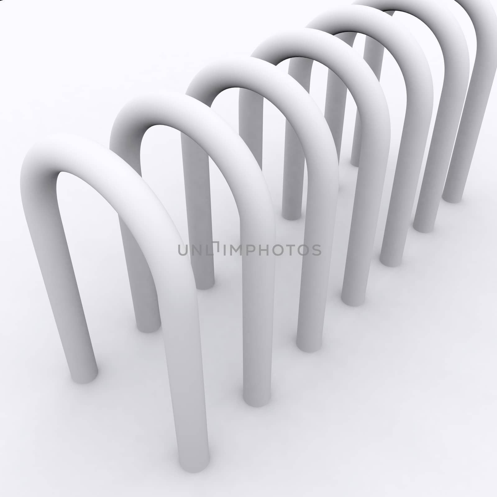 3d Rendering of White Arch Construction. Abstract Architecture B by vitanovski
