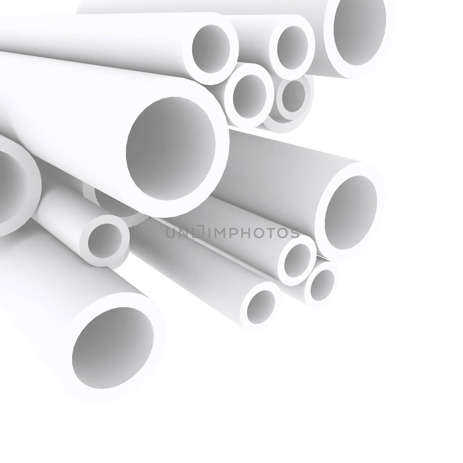 3d render of white pipes by vitanovski