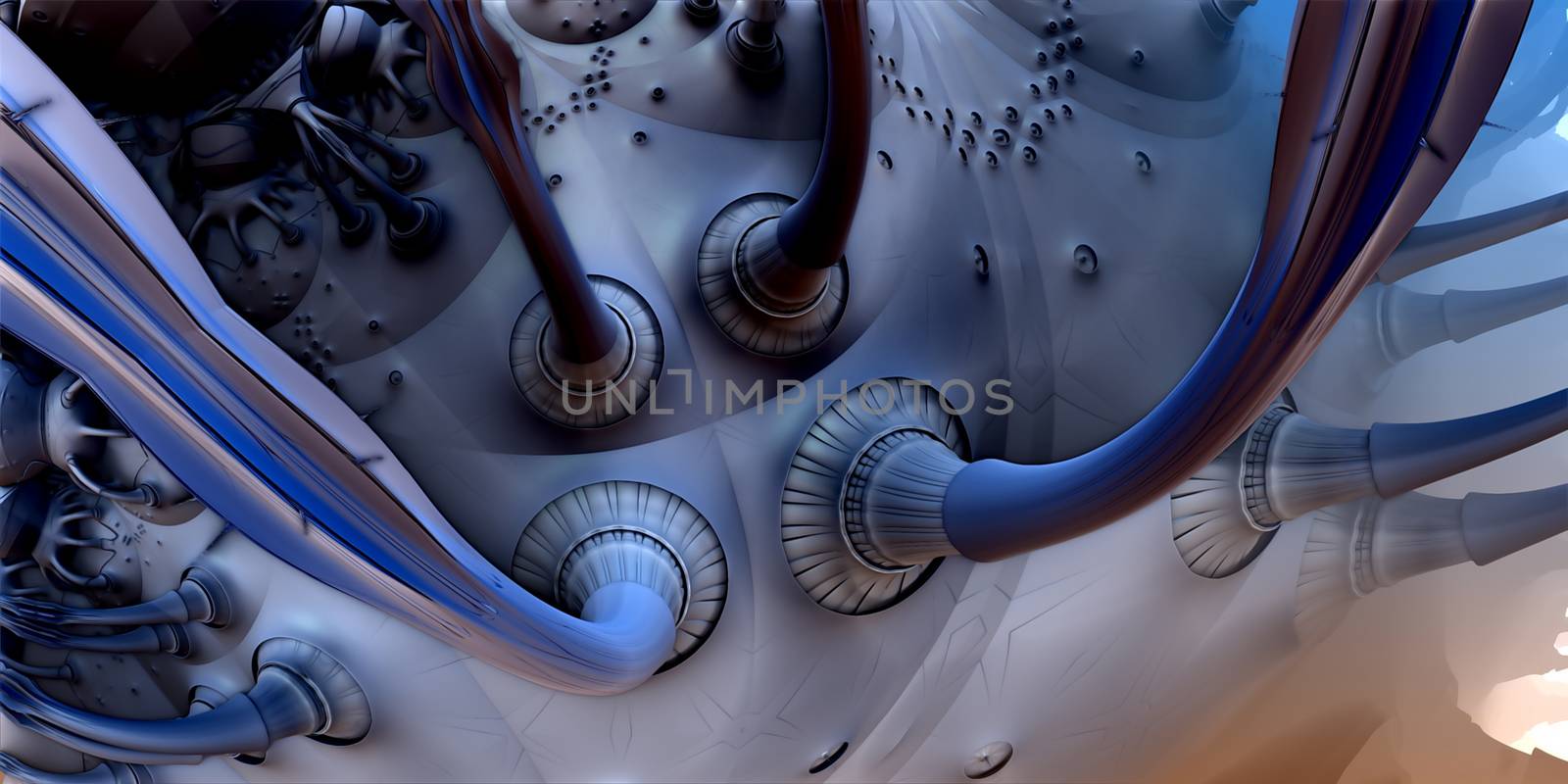 abstract geometric composition made in 3d software by vitanovski