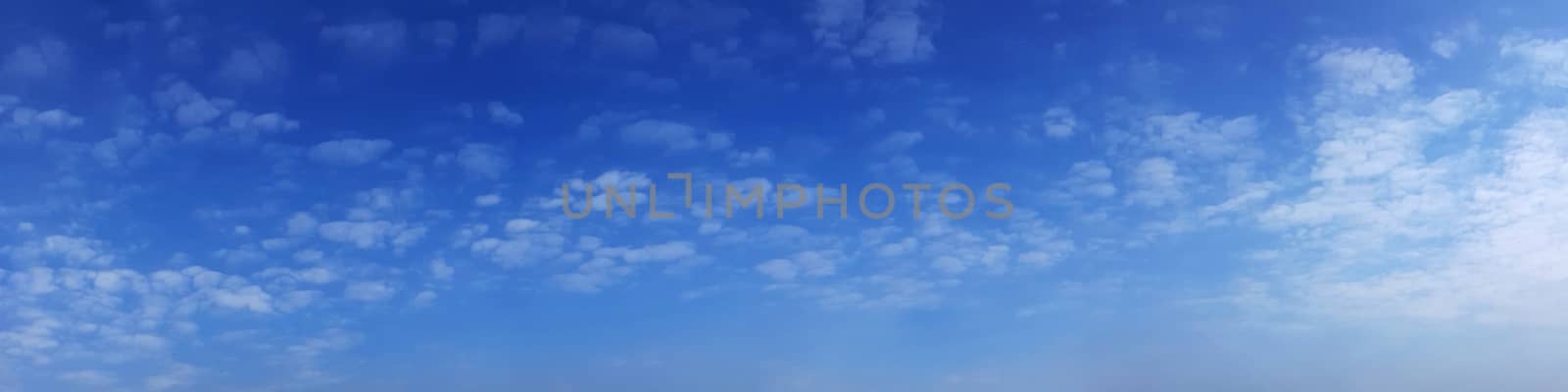 Panorama sky with cloud on a sunny day. Beautiful cirrus cloud.