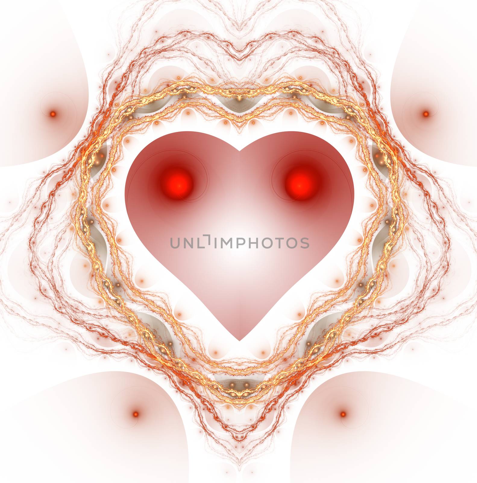 Burning and beating heart. Valentine's day background. An abstract computer generated modern fractal design on dark background. Abstract fractal color texture. Digital art. Abstract Form & Colors. Abstract fractal element pattern for your design