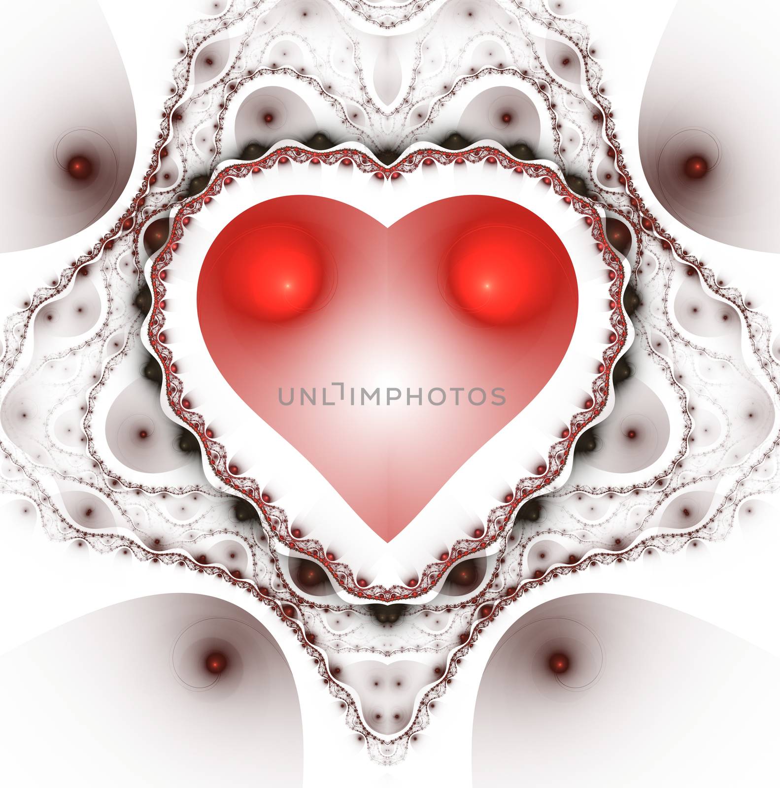 Burning and beating heart. Valentine's day background. Greeting card by NatalyArt