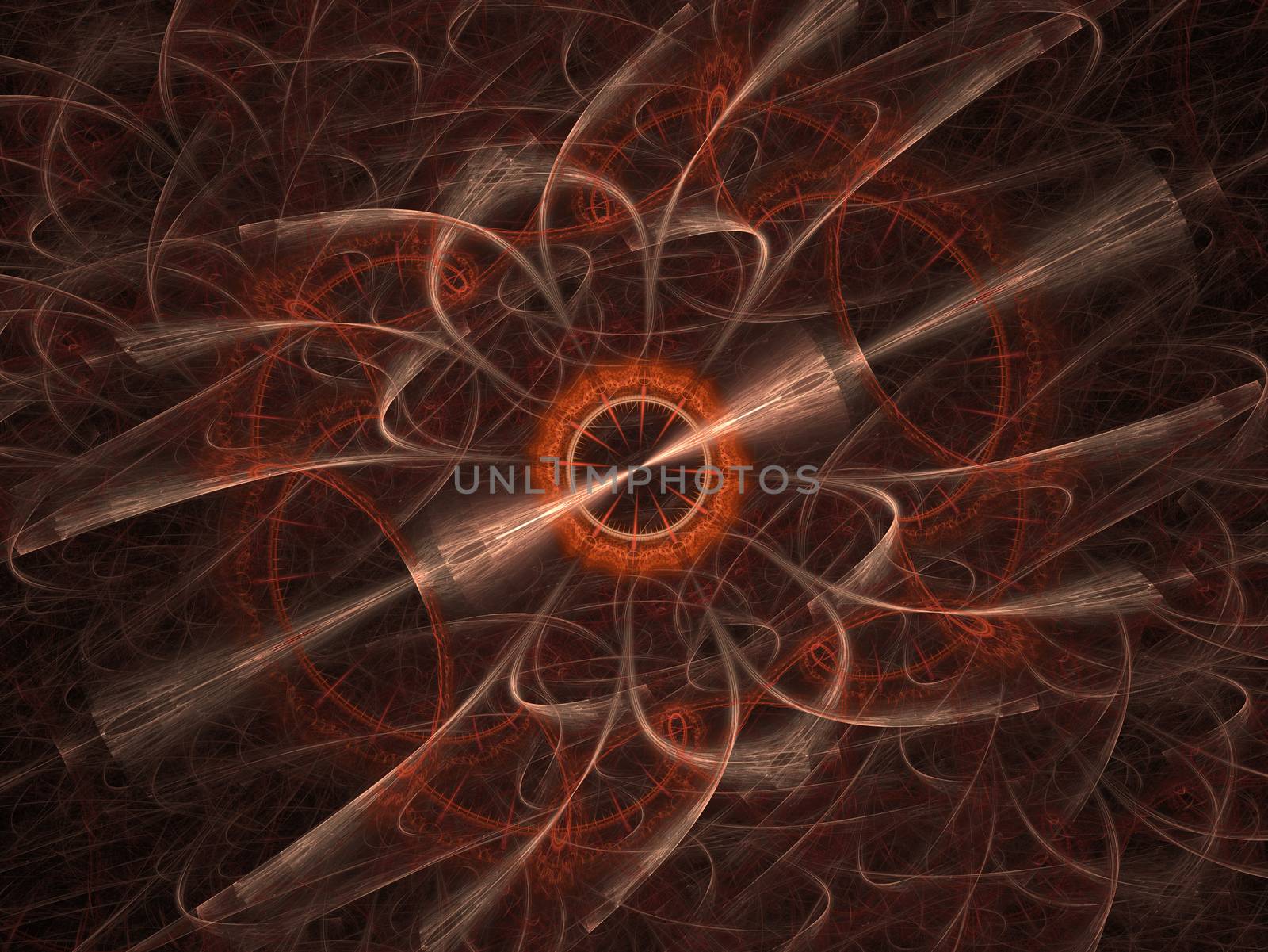 Cosmic geometry. Light phenomena in space. Flash and lightning in the languid air. Abstract fractal mandala illustration. The underlying processes in other galaxies. by NatalyArt