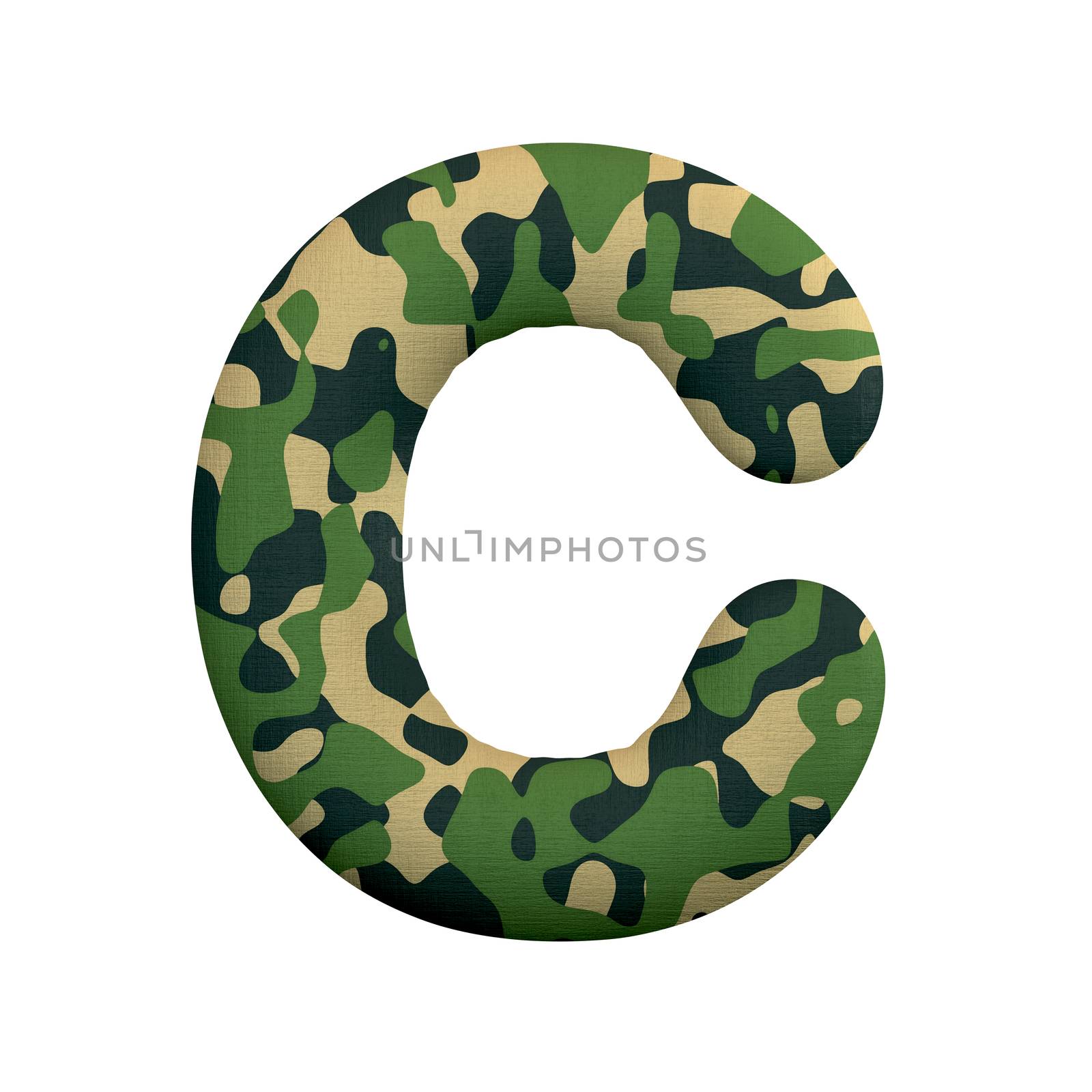 Army letter C - Capital 3d Camo font - Army, war or survivalism concept by chrisroll