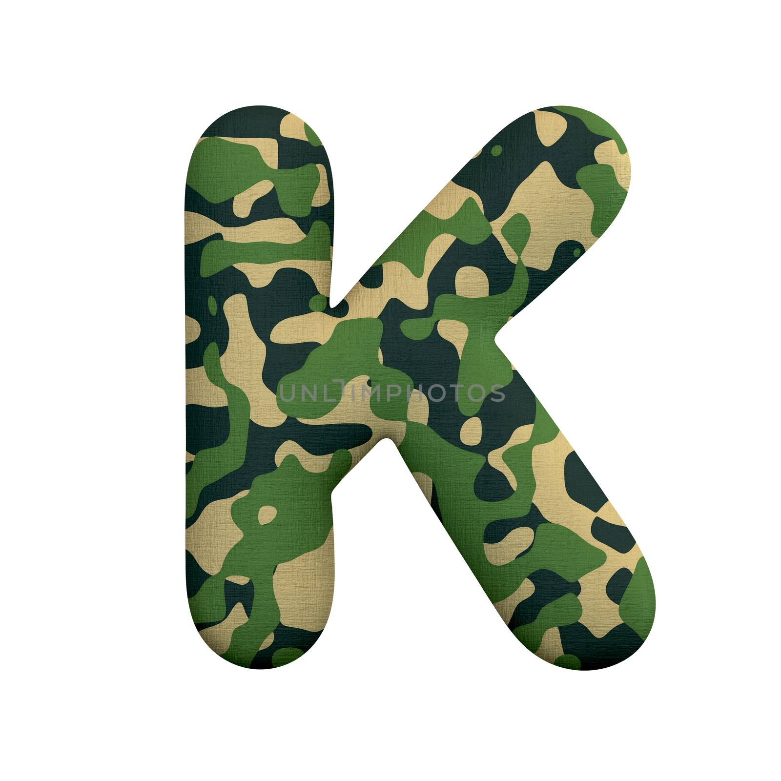 Army letter K - Capital 3d Camo font - Army, war or survivalism concept by chrisroll