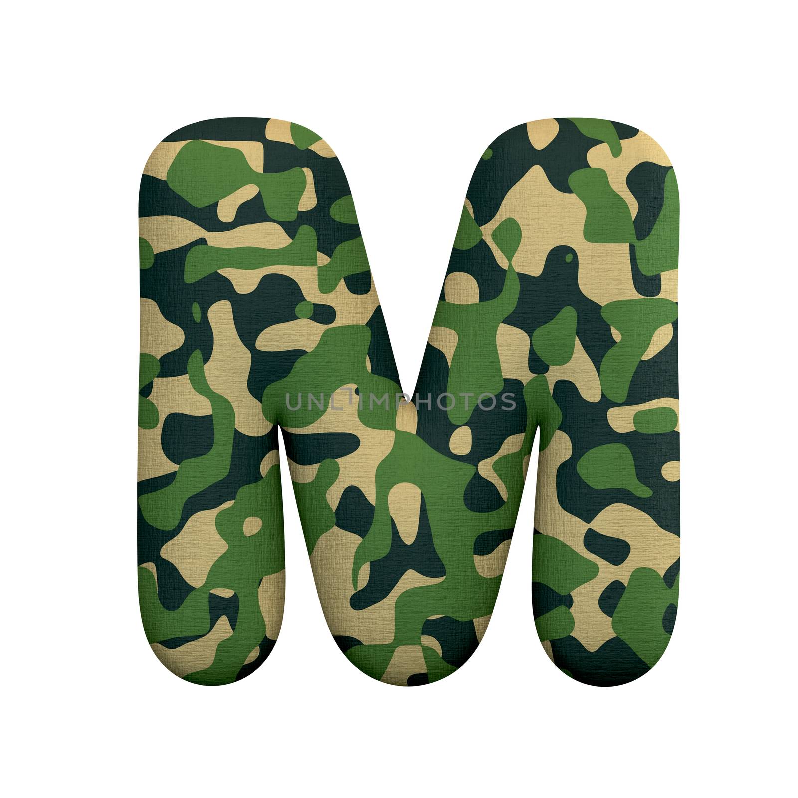 Army letter M - Capital 3d Camo font - Army, war or survivalism concept by chrisroll