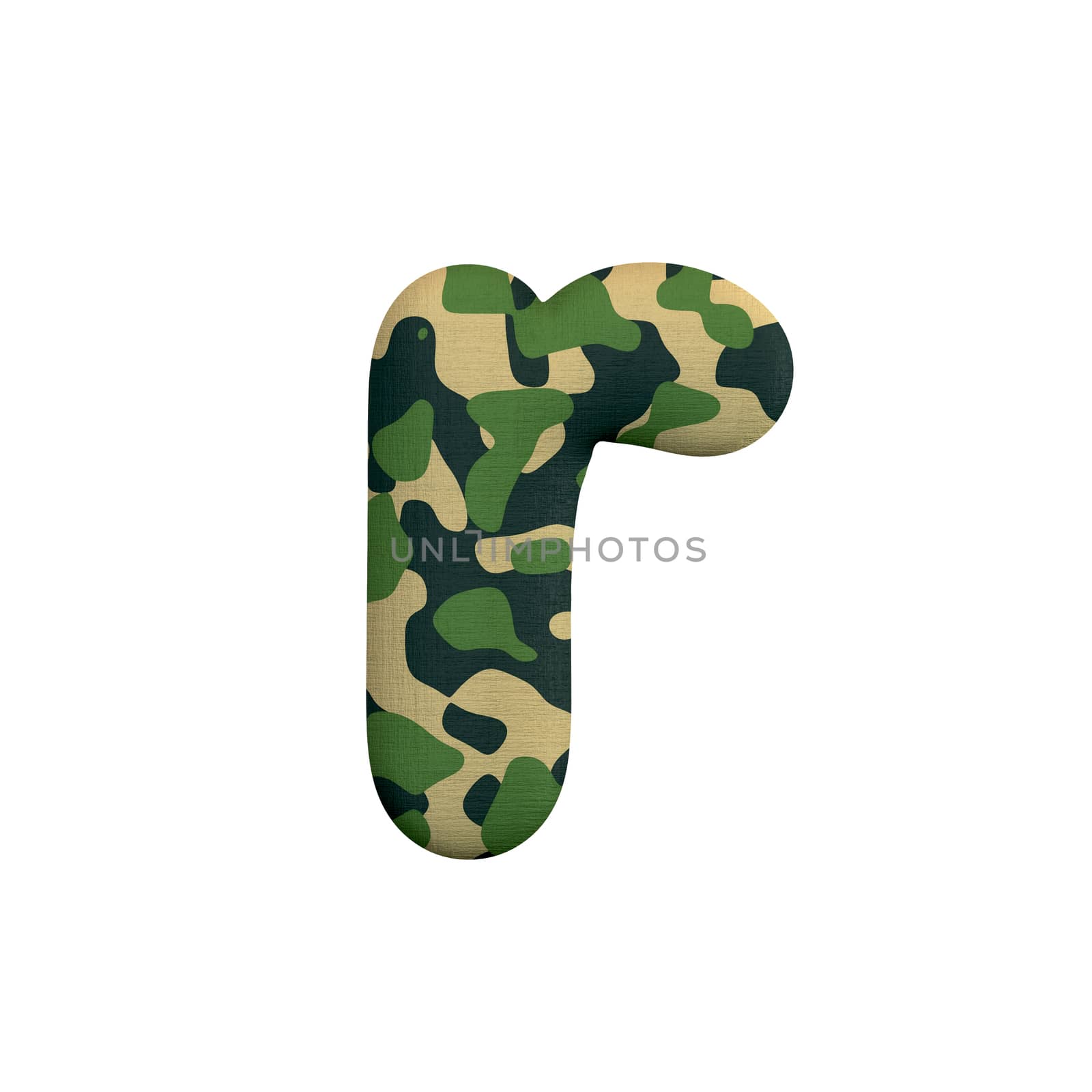 Army letter R - Lower-case 3d Camo font - Army, war or survivalism concept by chrisroll