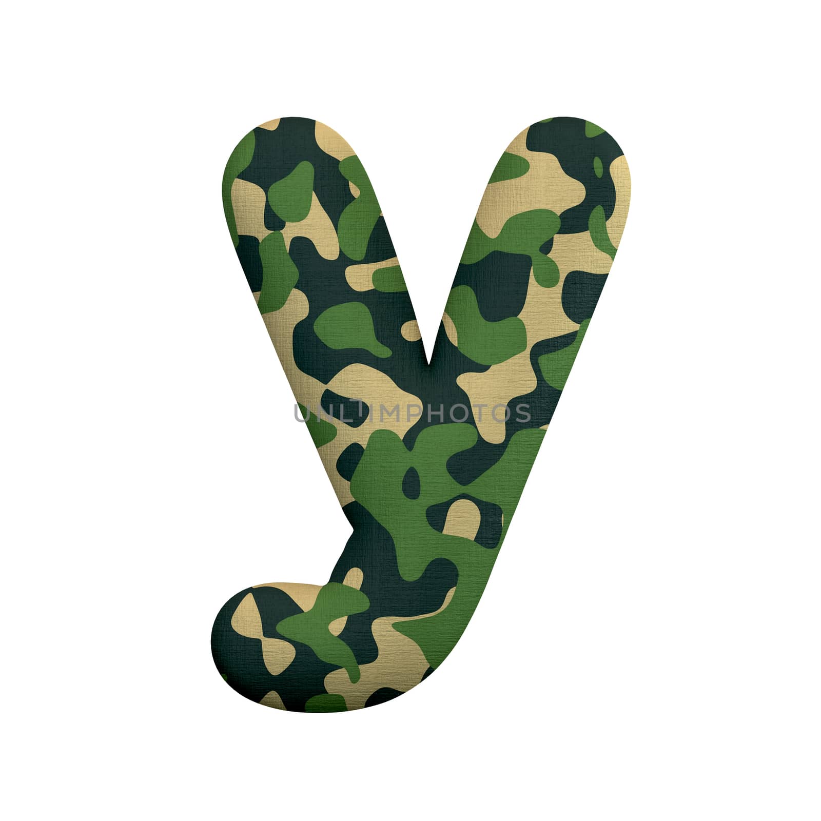 Army letter Y - Small 3d Camo font - Army, war or survivalism concept by chrisroll