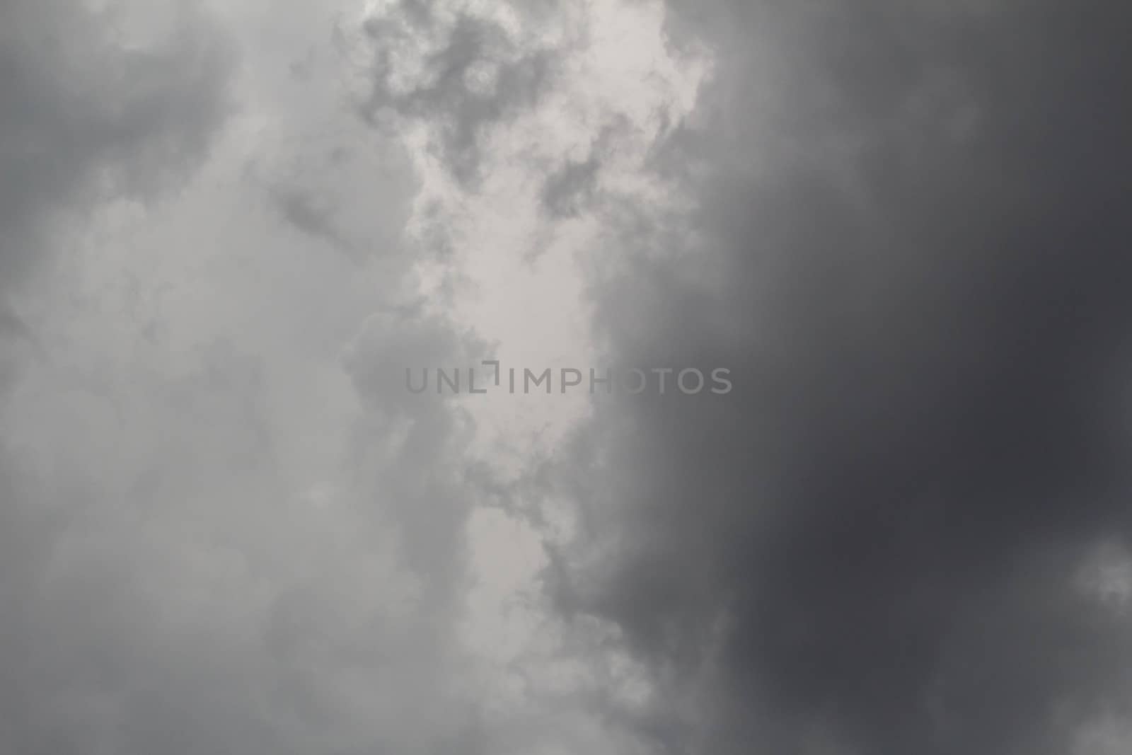 The Dark gray dramatic sky with large clouds in rainy seasons.