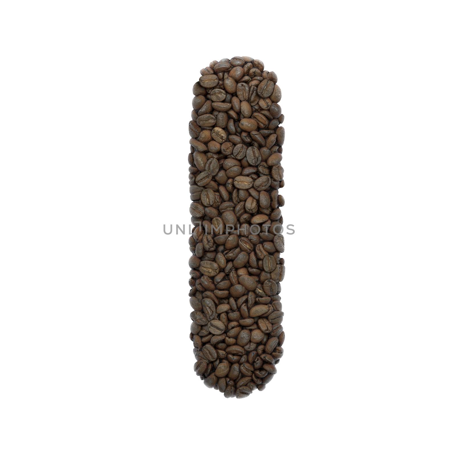 Coffee letter I - Capital 3d roasted beans font - suitable for Coffee, energy or insomnia related subjects by chrisroll
