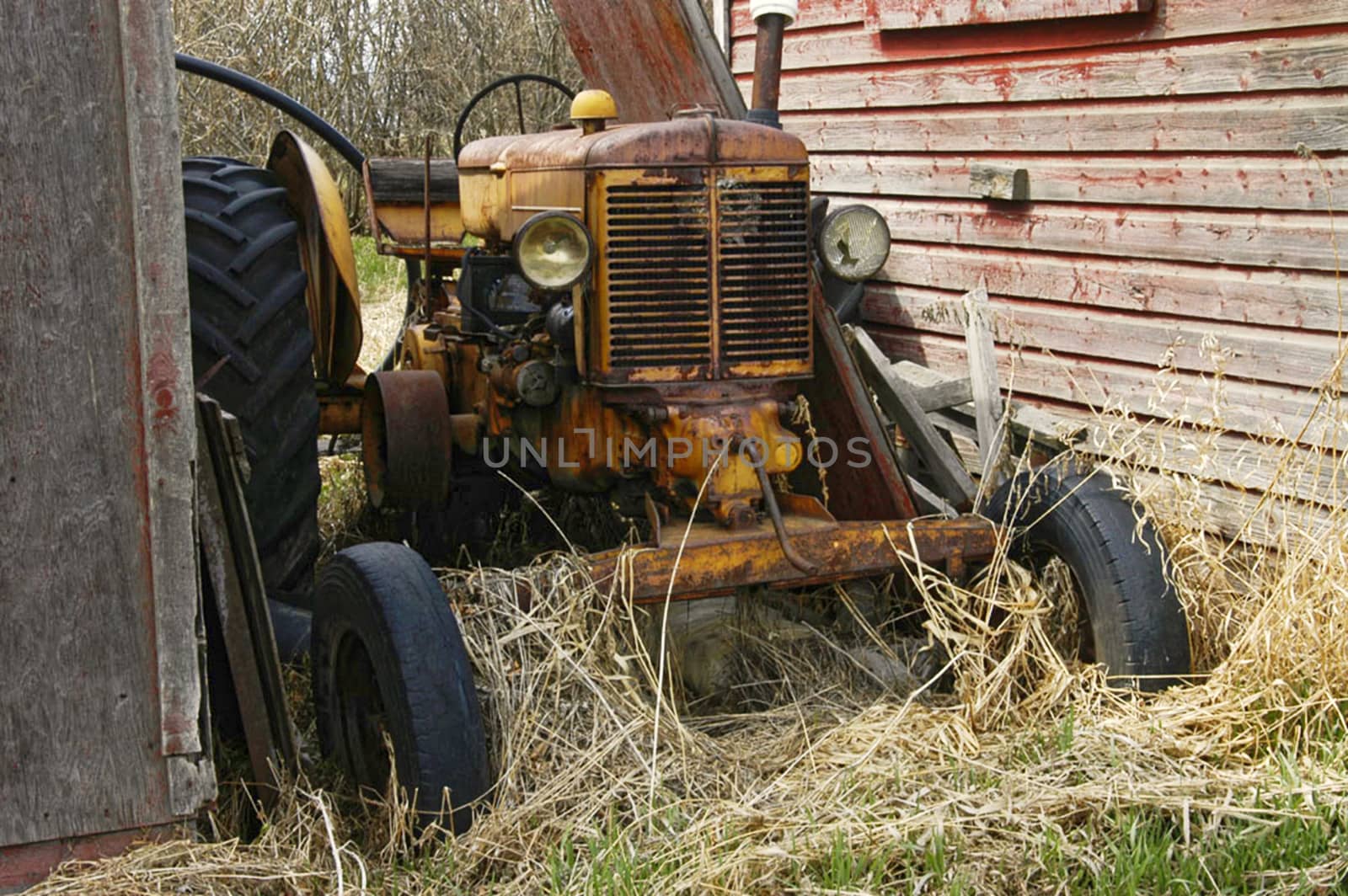 Old and rusting farm equipment.