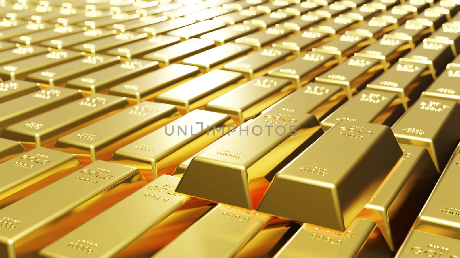 Gold bars background 3D Render by Myimagine