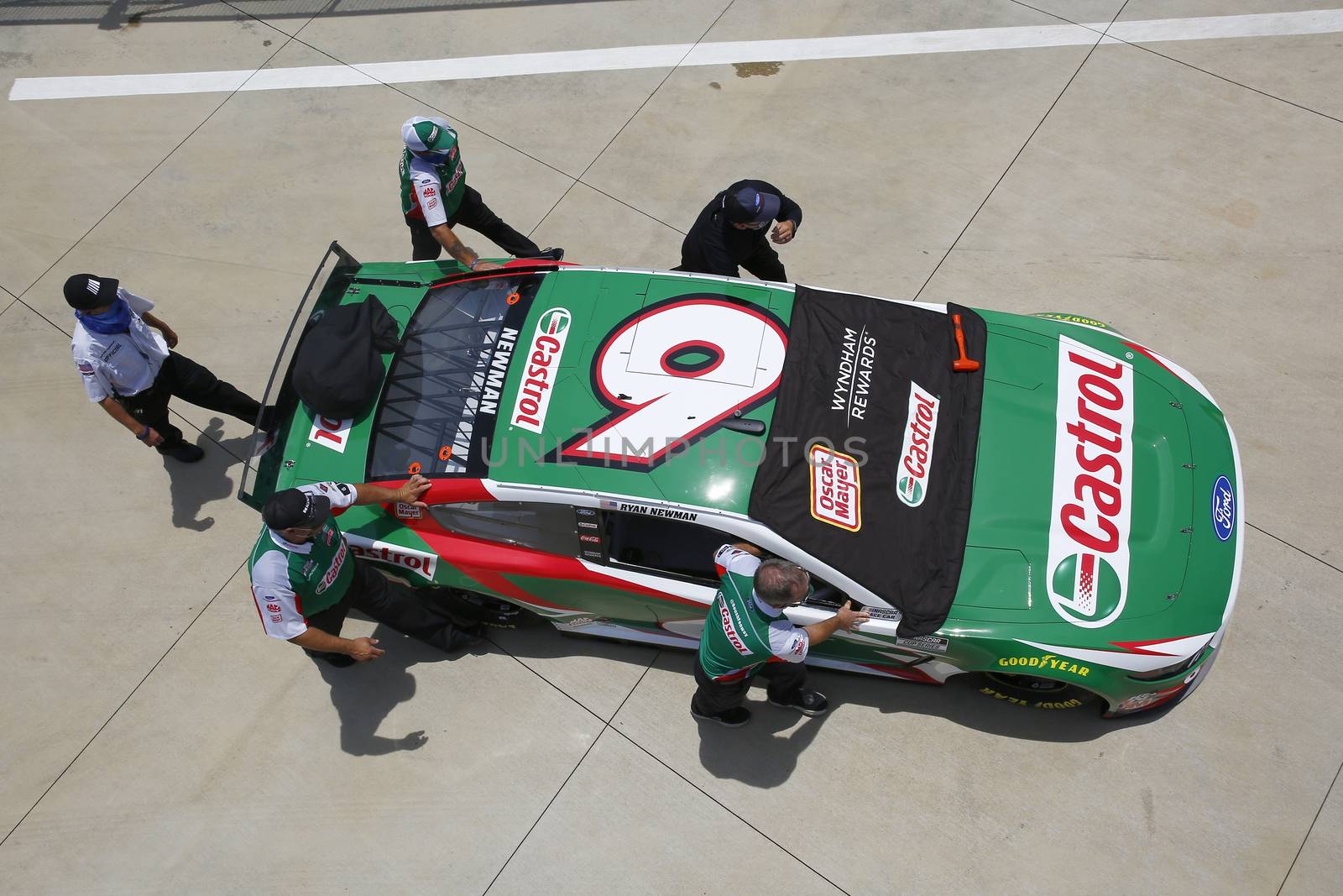 Ryan Newman (6) gets ready for the GEICO 500 at Talladega Superspeedway in Lincoln, Alabama.
