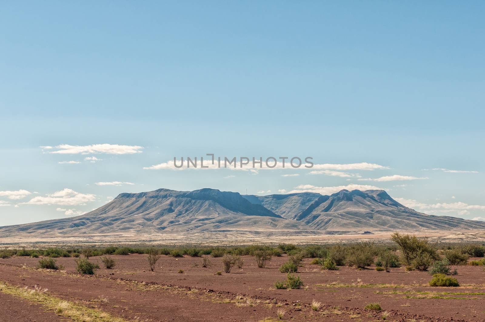 View of the Brukkaros mountain, an extinct volcano, between Keetmanshoop and Mariental