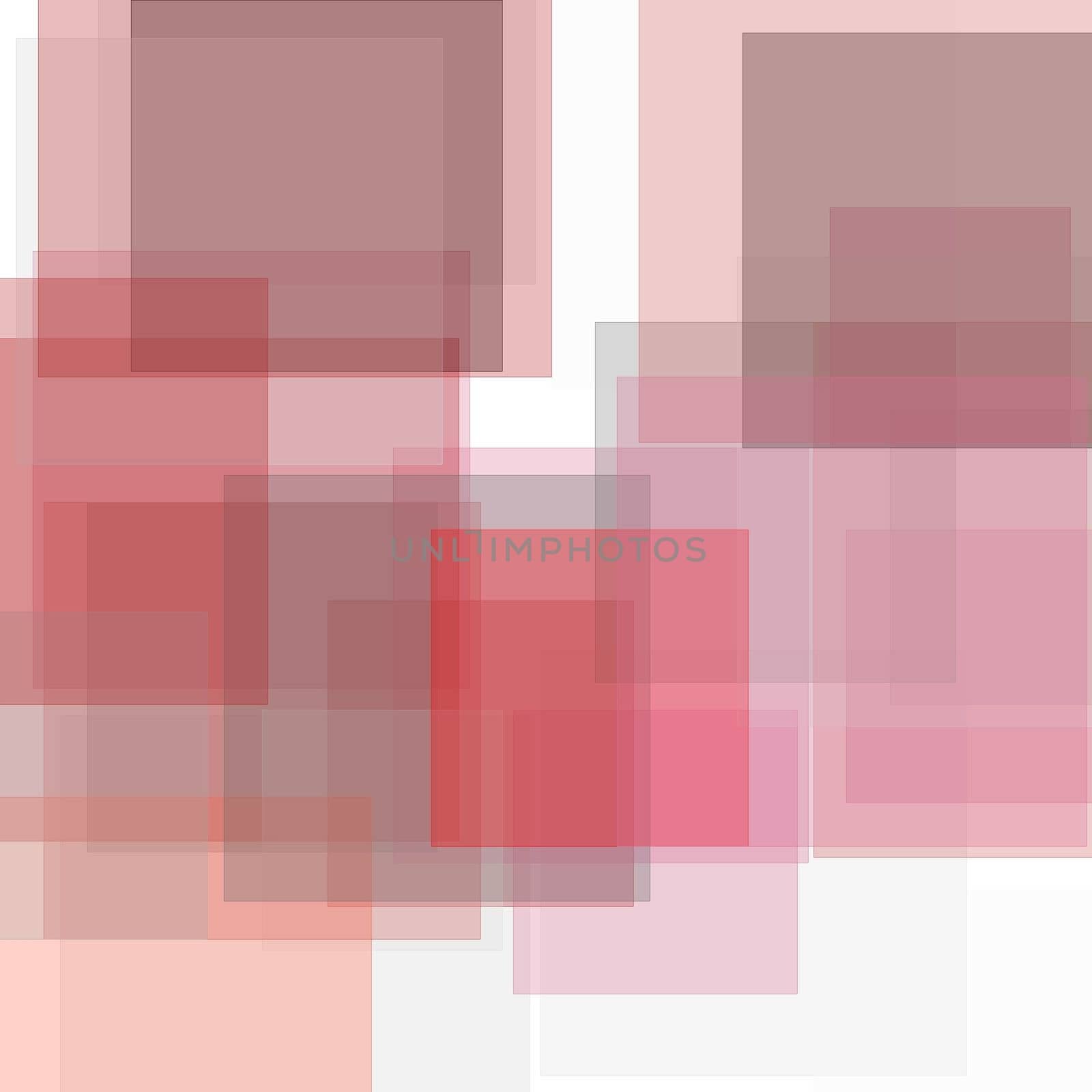 Abstract minimalist red grey illustration with squares useful as a background