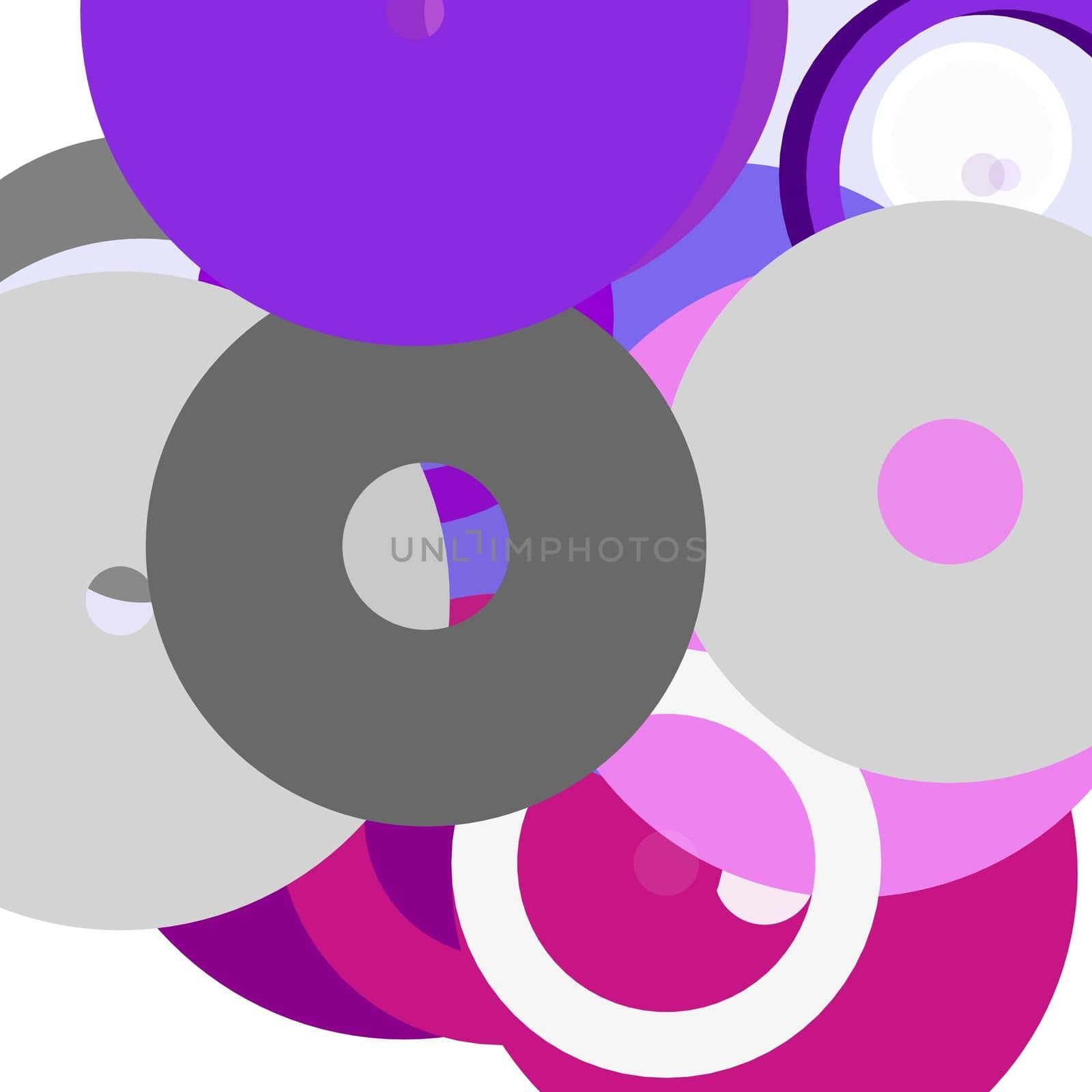 Abstract minimalist grey violet illustration with circles useful as a background