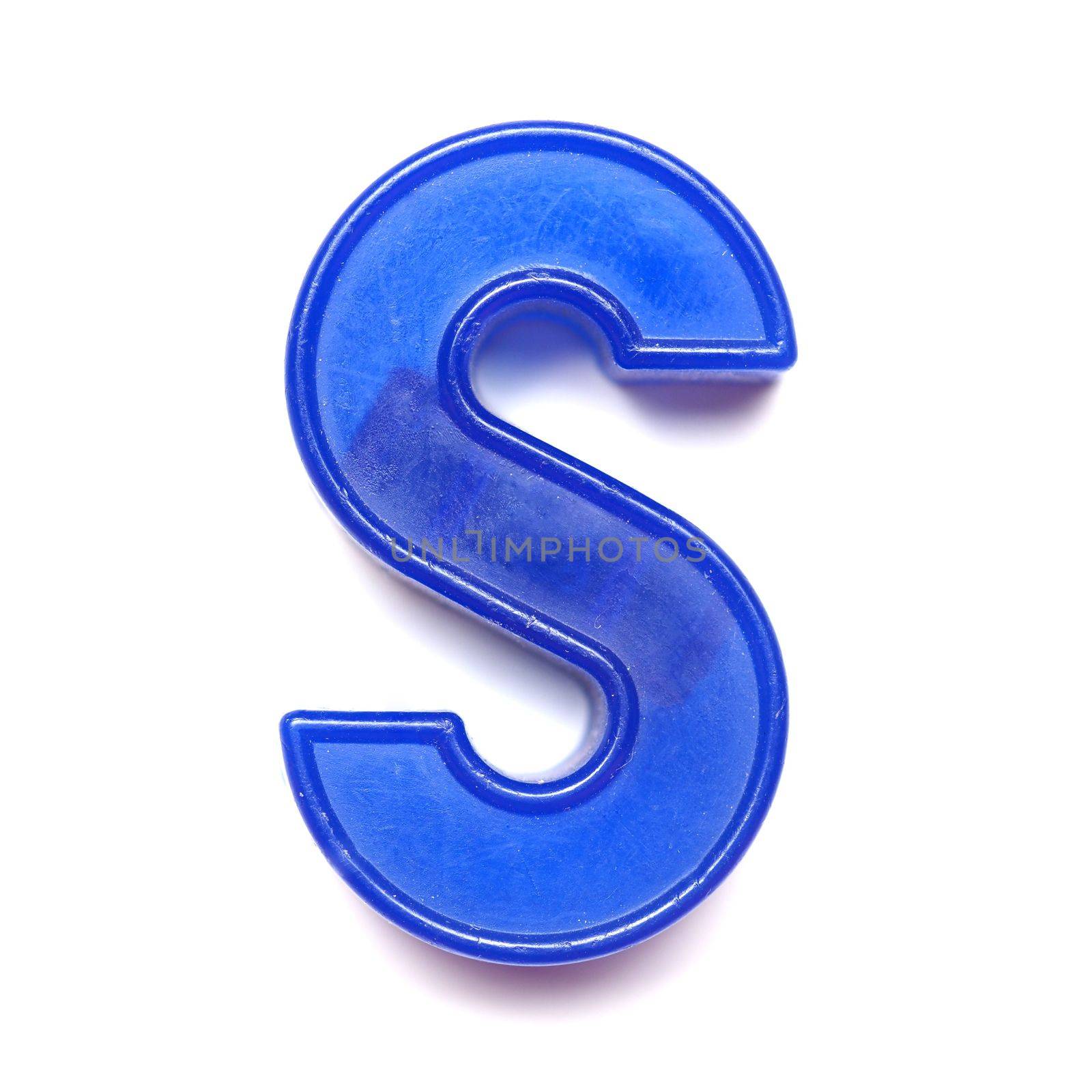 Magnetic uppercase letter S of the British alphabet