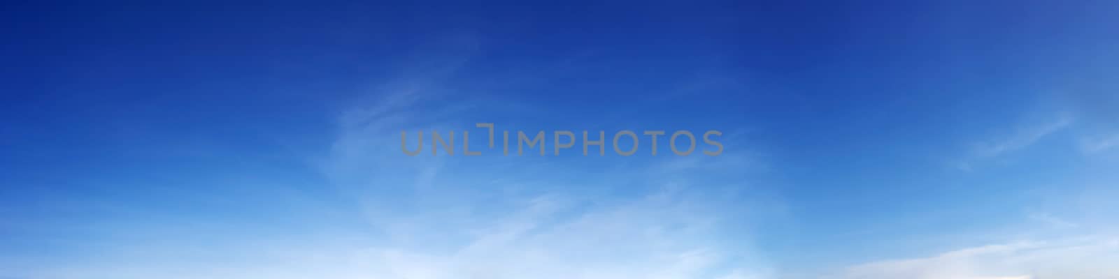 Panorama sky with cloud on a sunny day. Beautiful cirrus cloud.