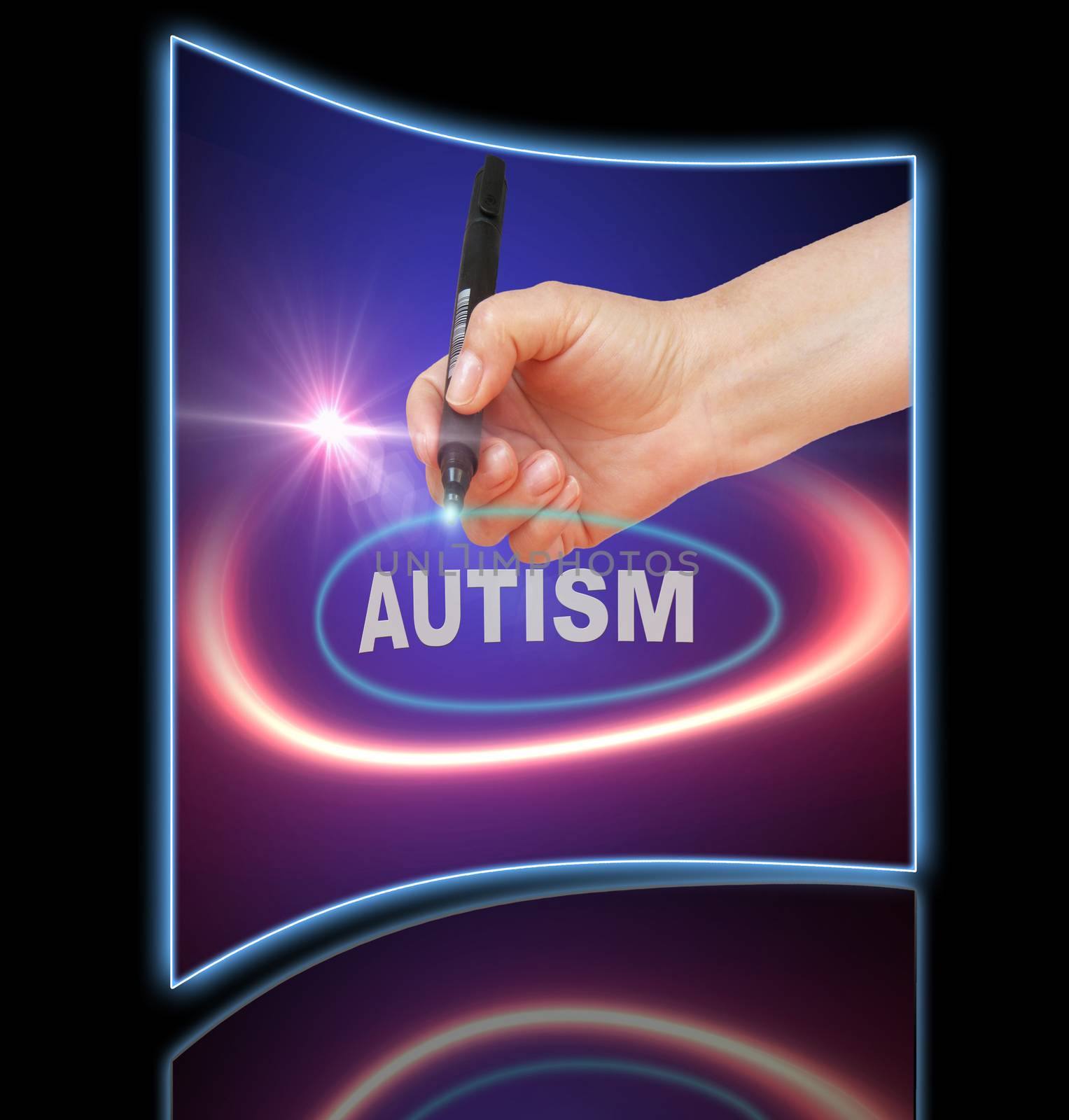 writing word  Autism with marker on gradient background made in 2d software