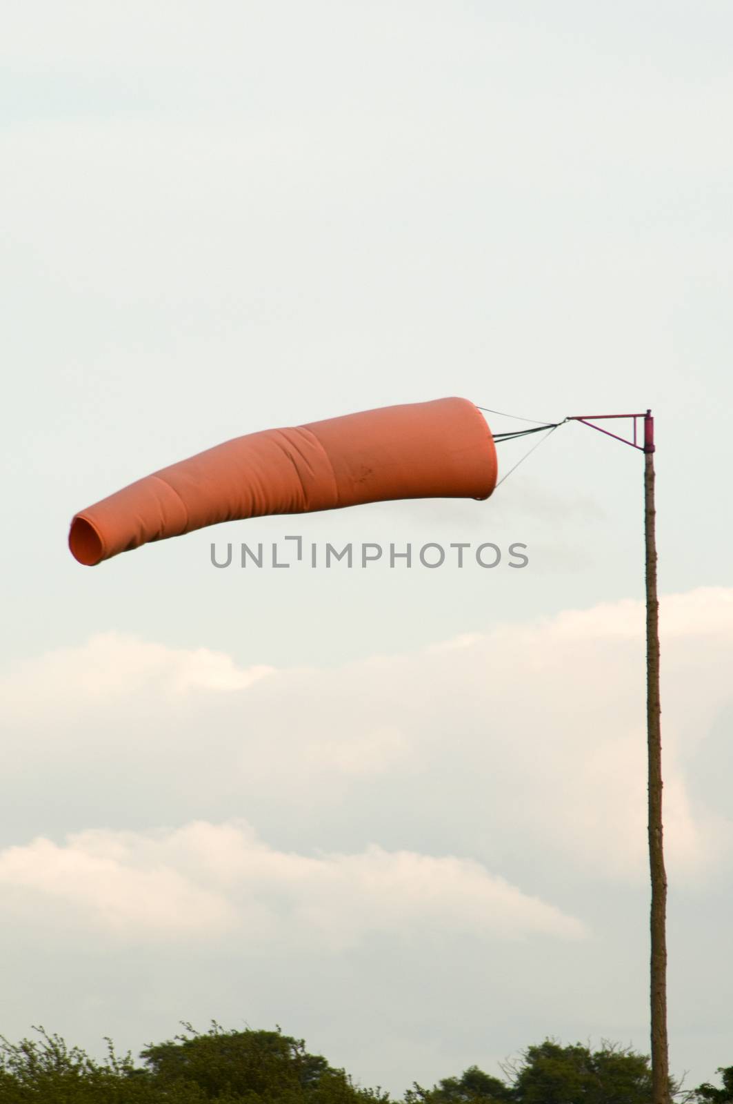 A windsock at an airfield