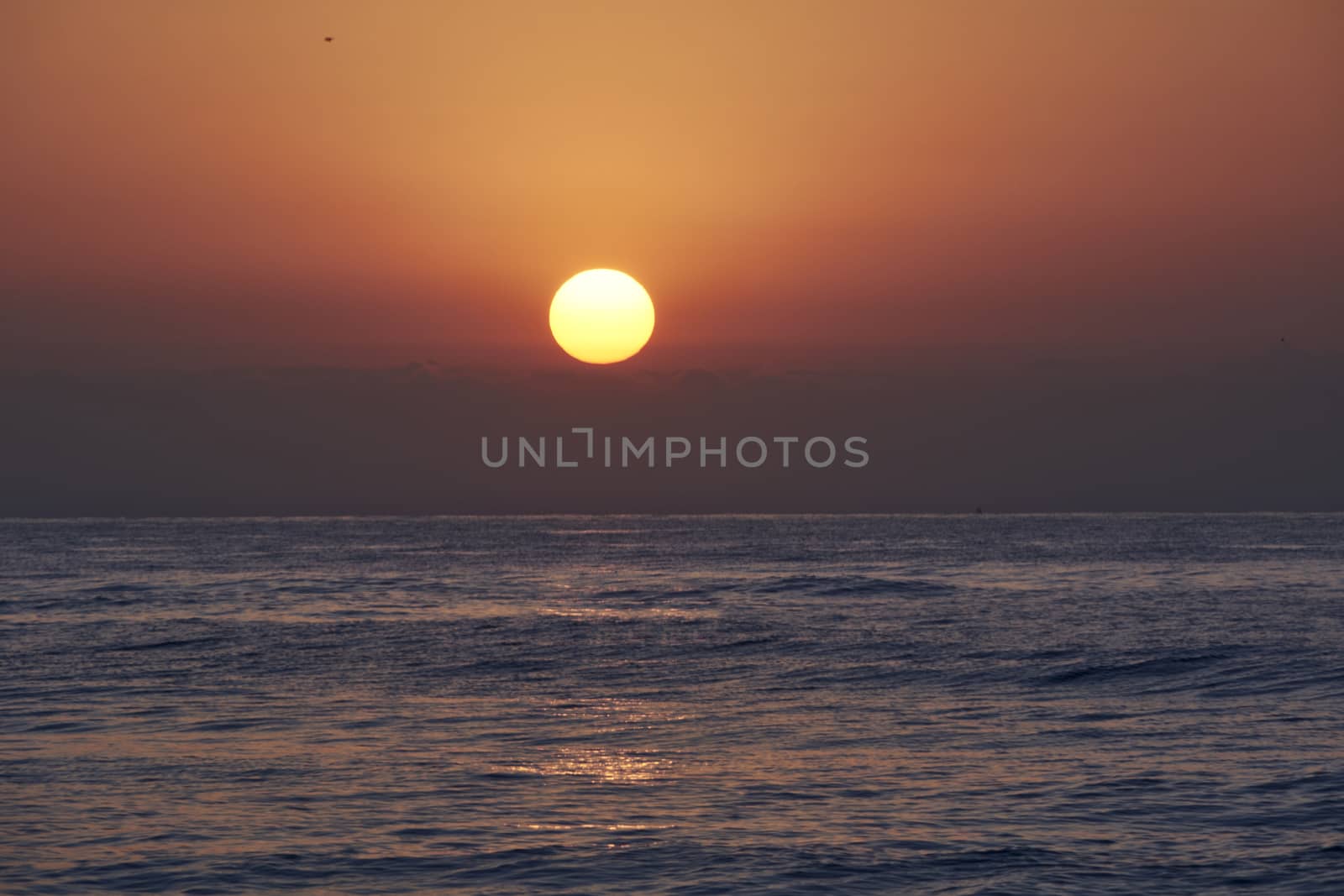 Sunrise in the ocean, the sun appears by raul_ruiz