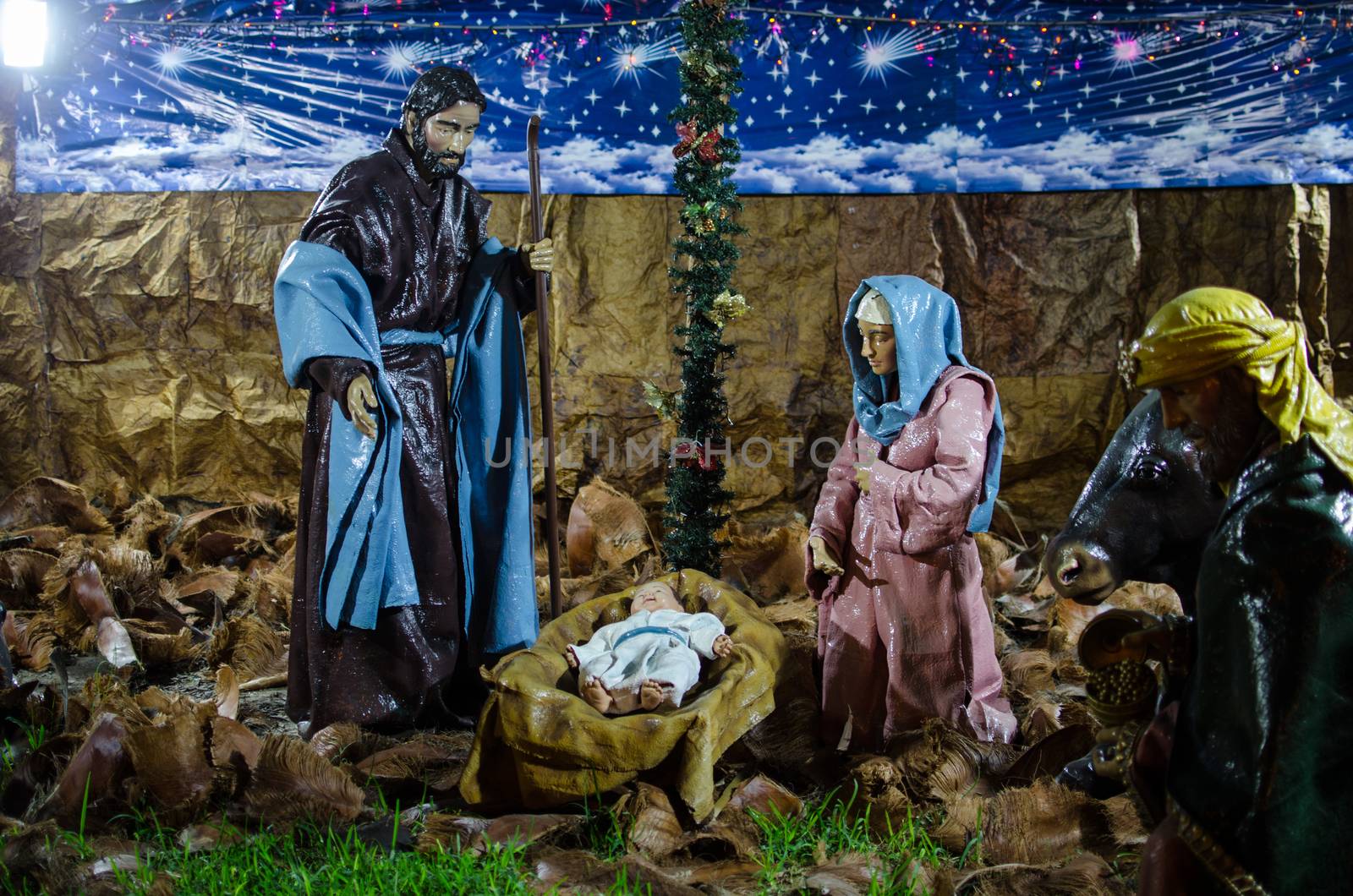Staging of the birth of Jesus in Miraflores , Lima - Peru
