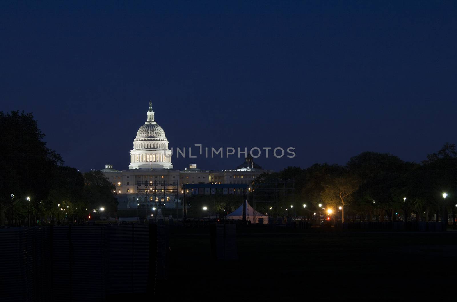 The US Capitol in Washington D.C. in the night