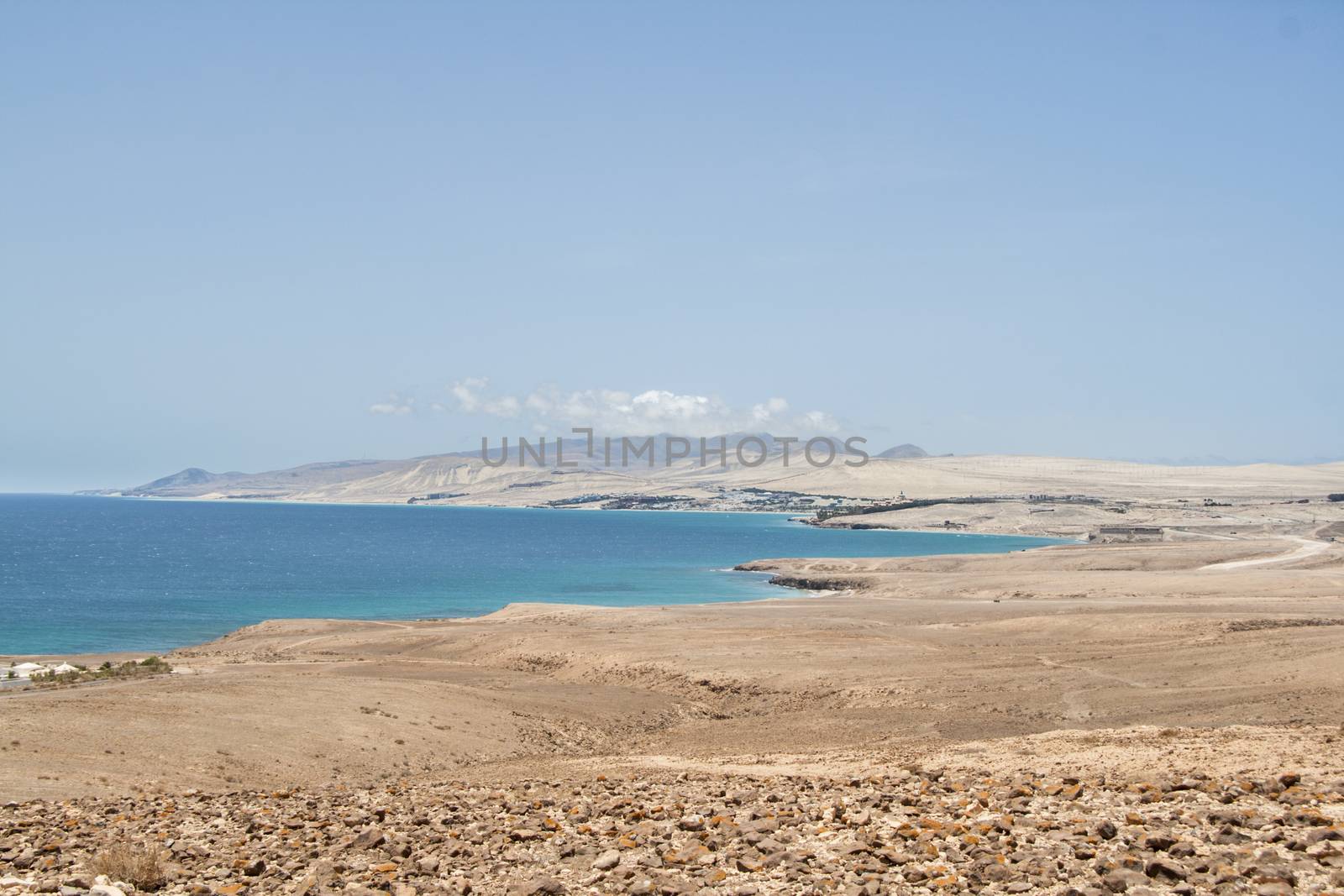 Fuerteventura volcanic landscape, Canari islands of Spain.