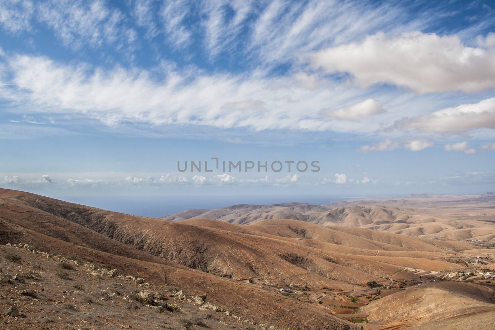 Volcanic landscape in Fuerteventura. Part of canary islands, Spain by tanaonte