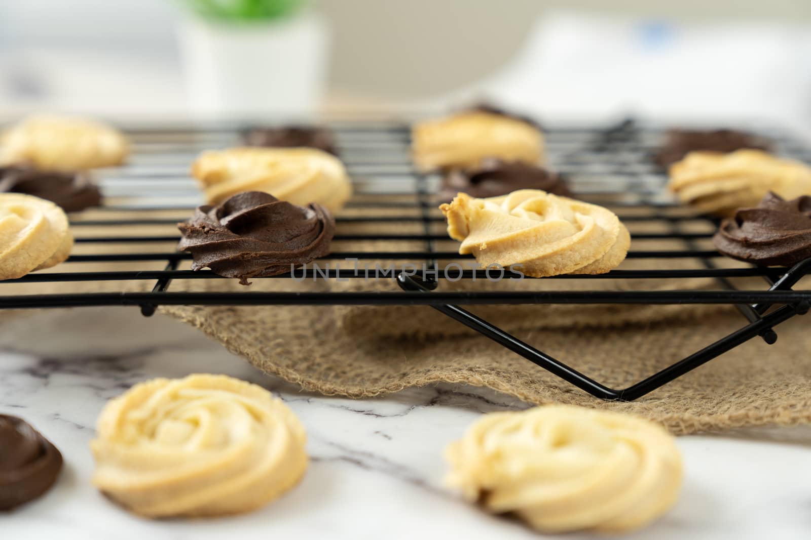 Dark and white chocolate cookies by Kenishirotie