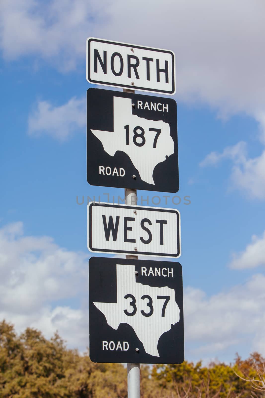 Texas Highway Sign in USA by FiledIMAGE