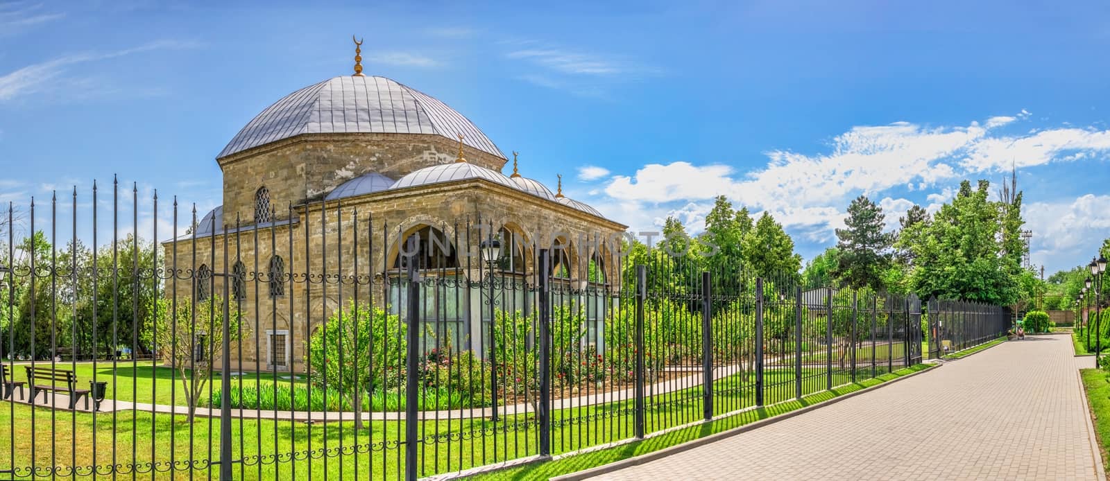 Izmail, Ukraine 06.07.2020. St Old turkish mosque in Izmail, Museum Fortress and Diorama, Ukraine, on a sunny summer day