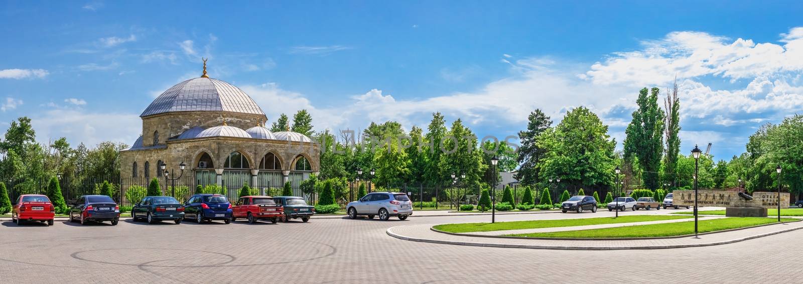 Izmail, Ukraine 06.07.2020. Memorial park in the city of Izmail, Ukraine, on a sunny summer day