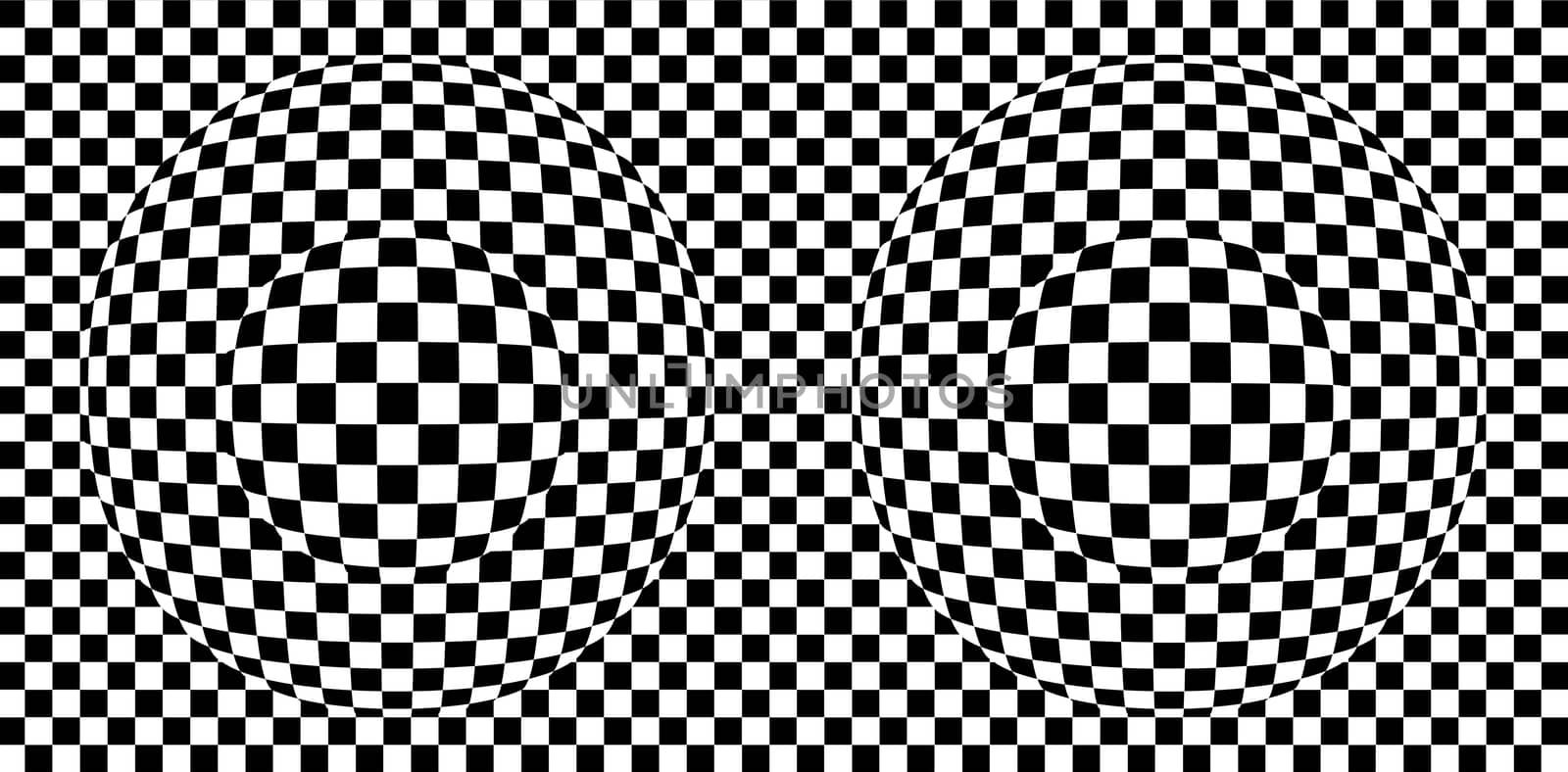 checkered texture  with 2 spheres 3d background  made in 3d software