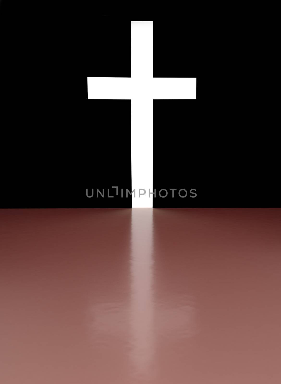 Cross with light shafts by vitanovski
