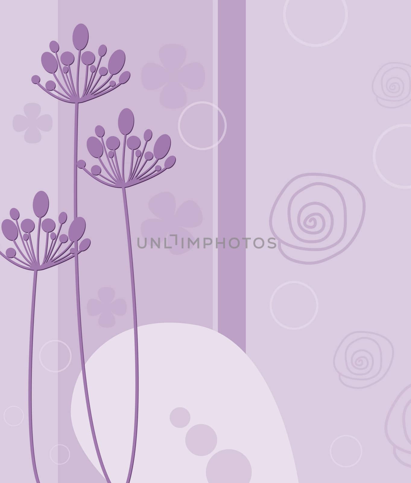 Delicate garden in abstract style.