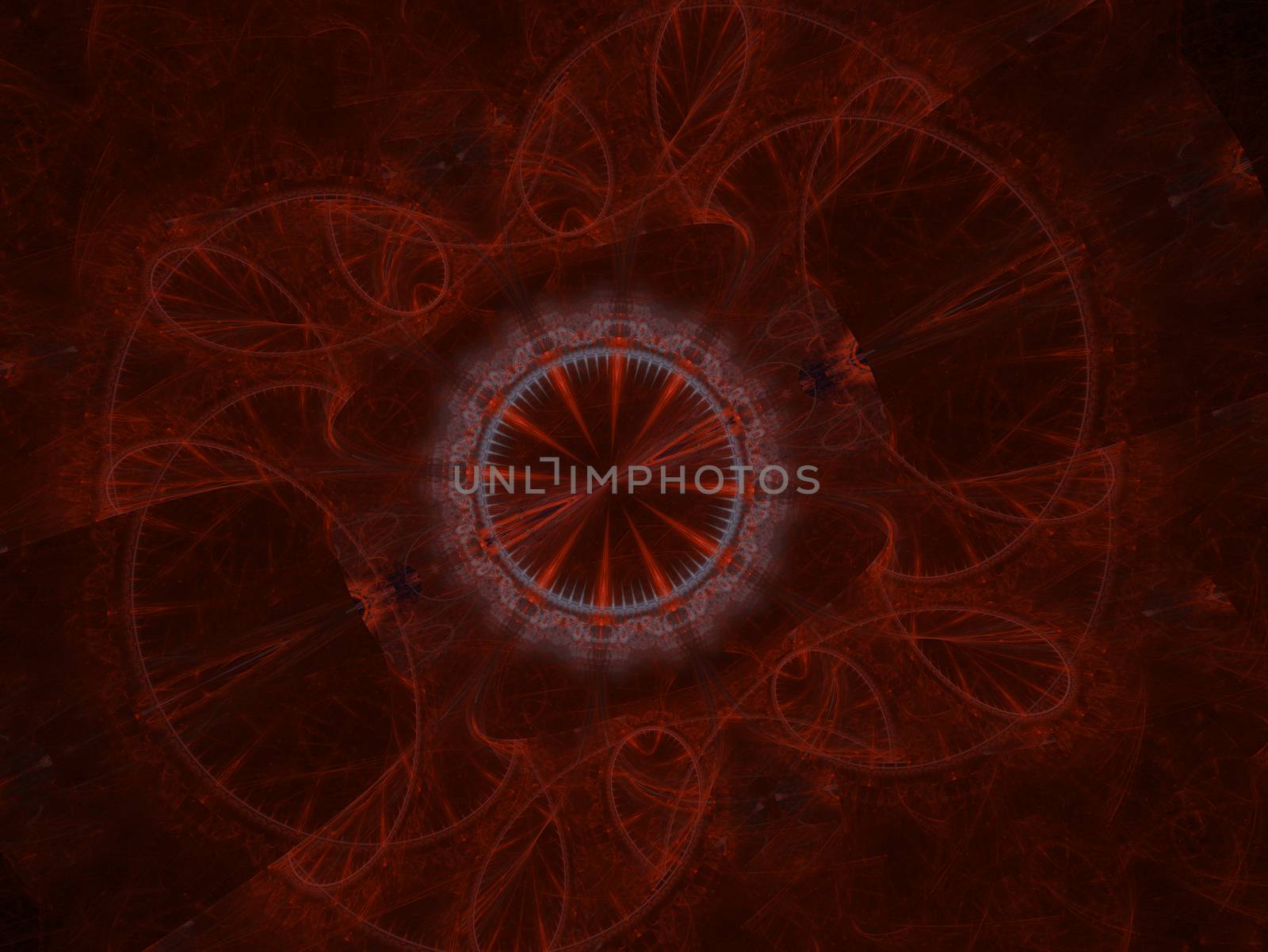 Cosmic geometry. Light phenomena in space. Flash and lightning in the languid air. Abstract fractal mandala illustration. The underlying processes in other galaxies.