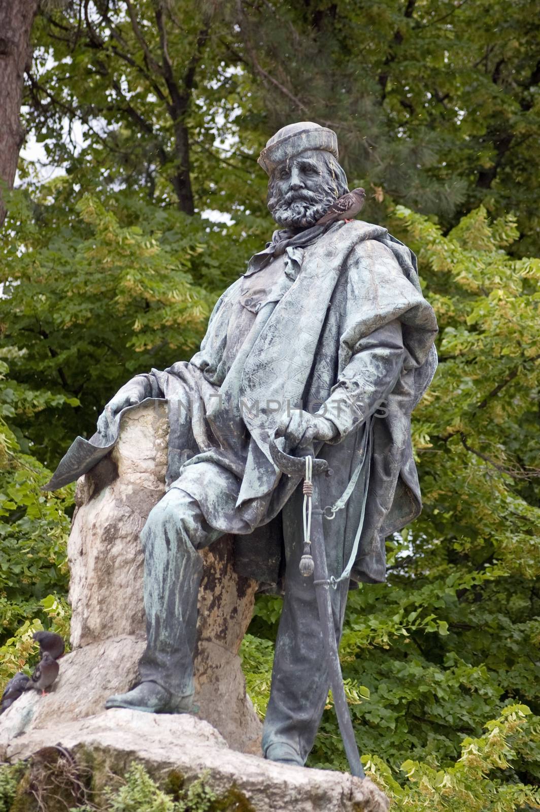 Monument to the Italian revolutionary and military hero Giuseppe Garibaldi (1807 - 1882). Giardini, Venice, Italy.