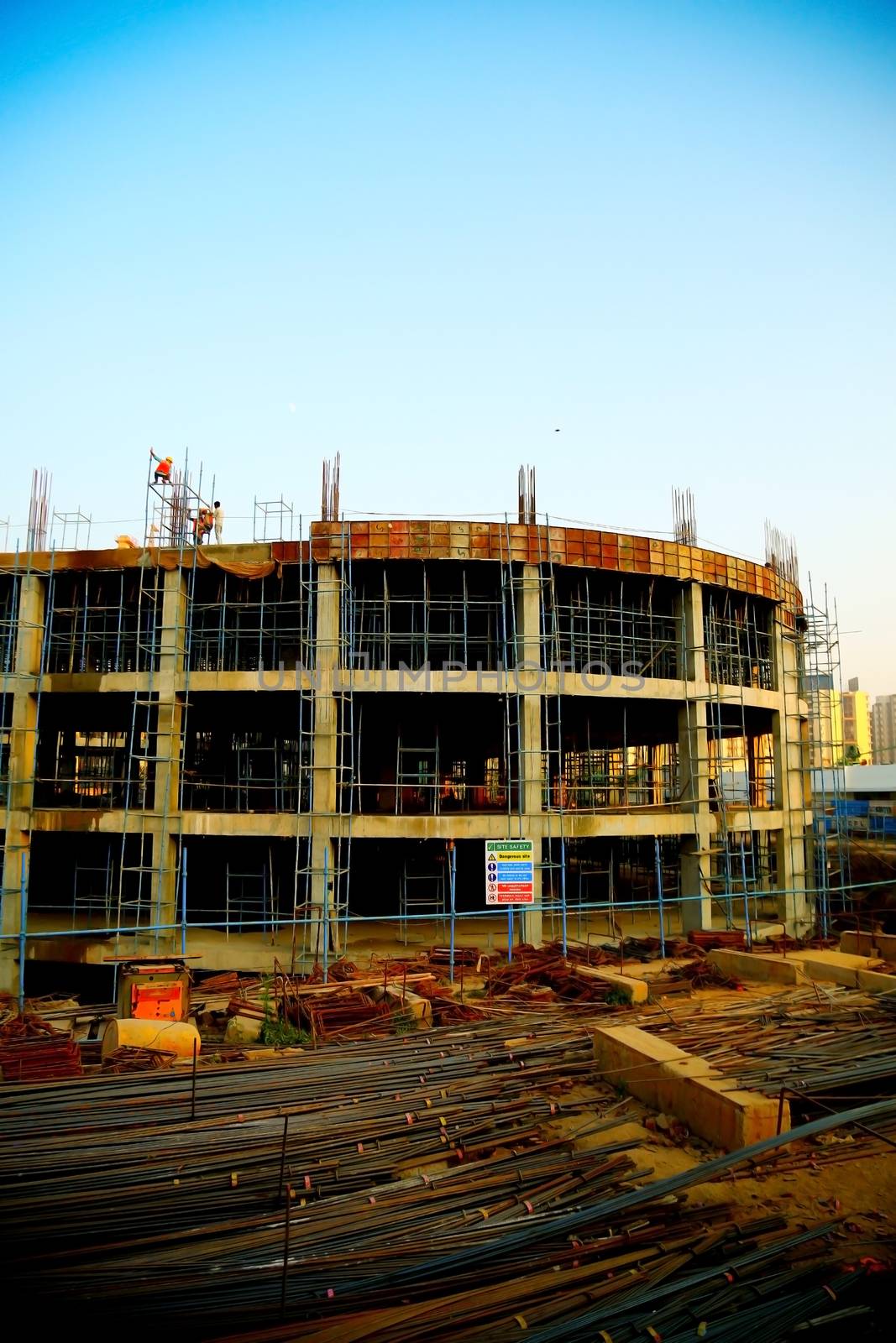 Surat, India - march 2018 : Top View of new construction of building in Surat by technicalmaanav