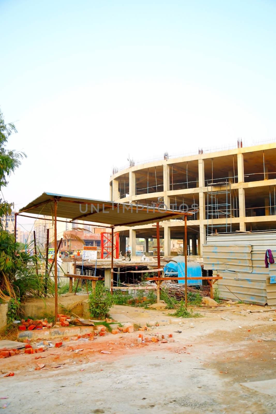 Kurukshetra, India - April 2016 : new construction of building in Kurukshetra by technicalmaanav