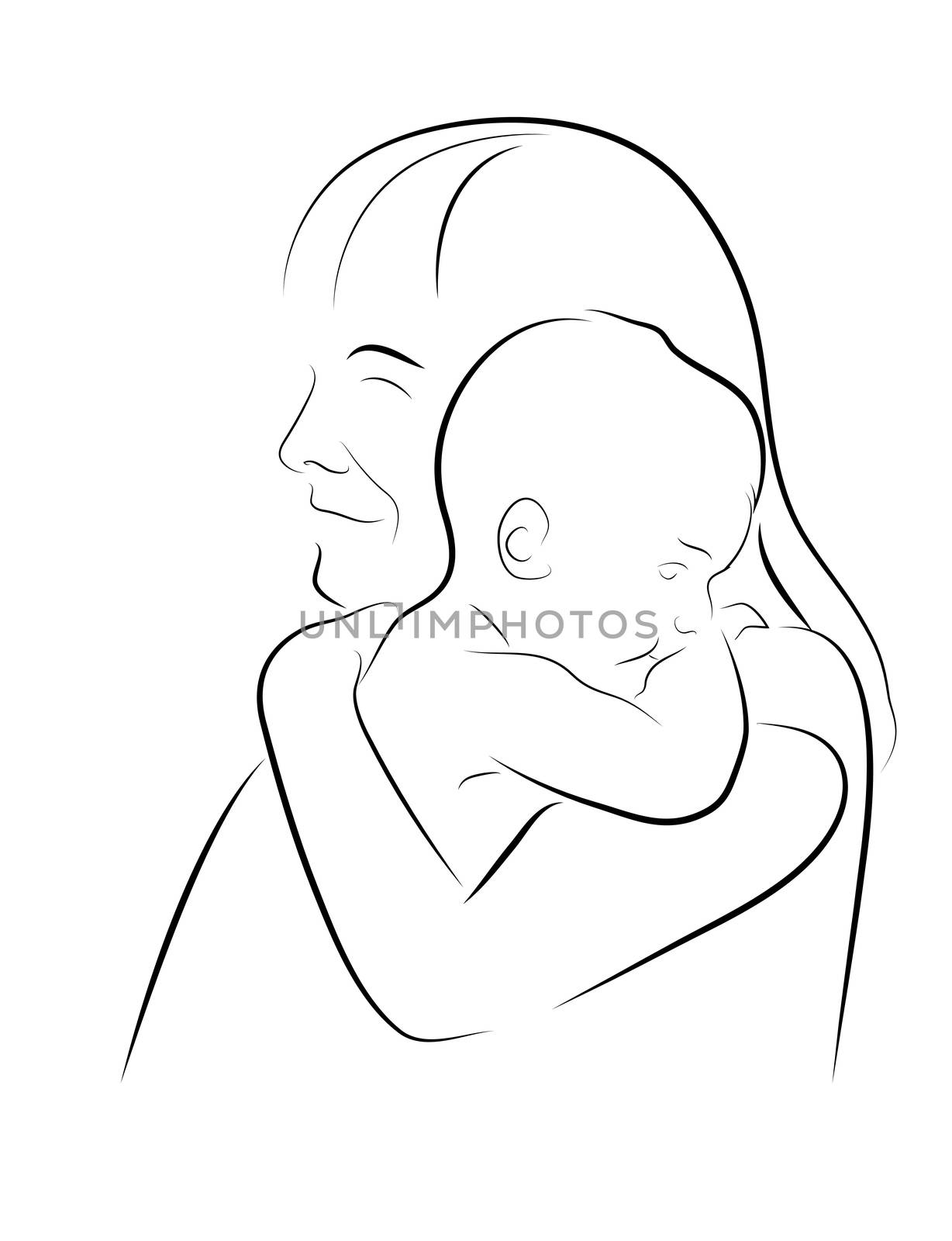 mother with child made in 2d software