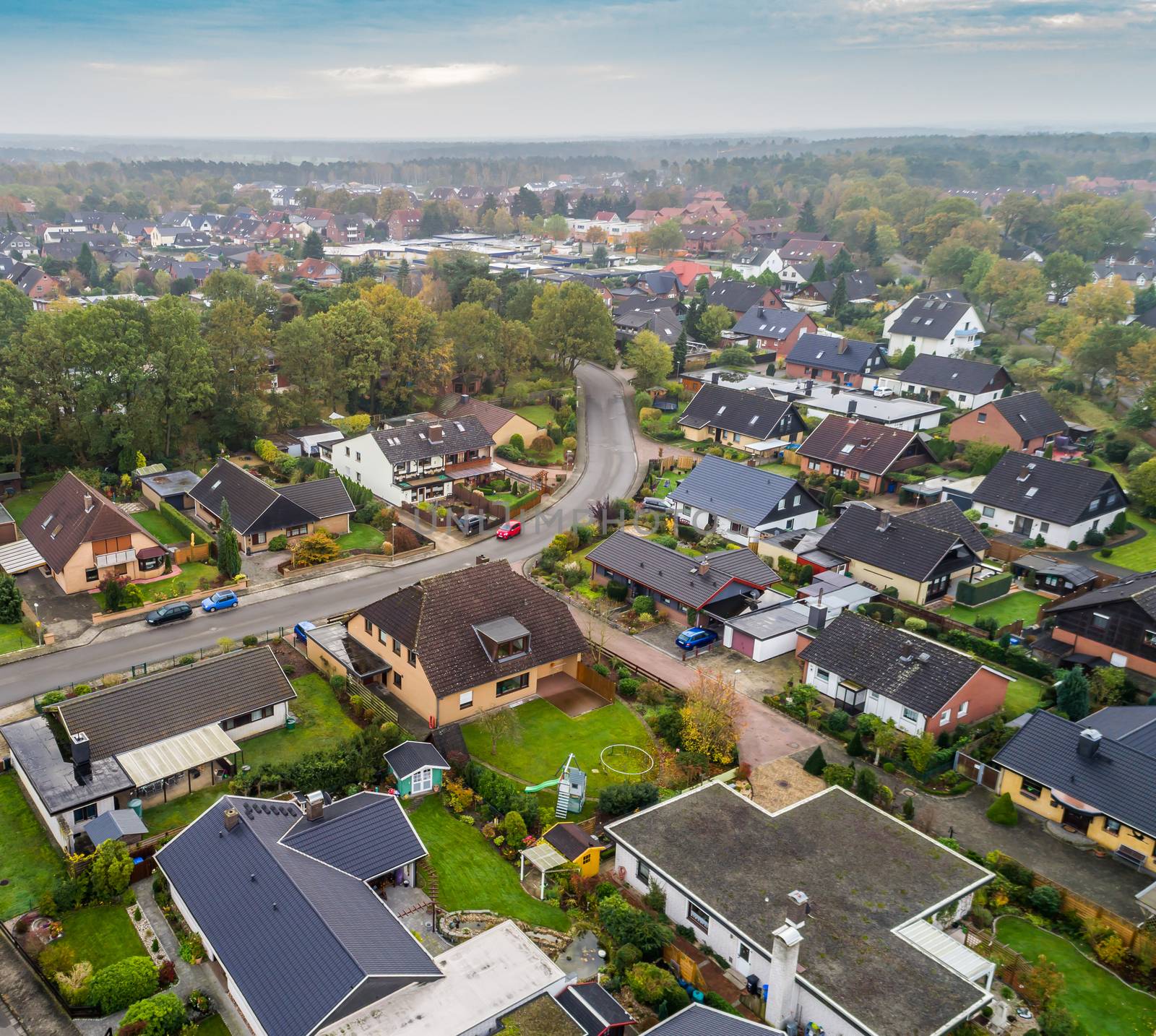 Suburban settlement in Germany with terraced houses, home for ma by geogif