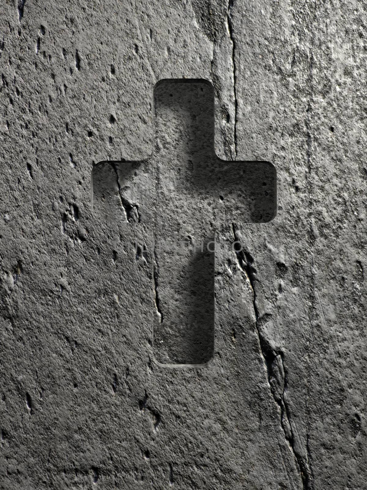 cross sign on stone by vitanovski